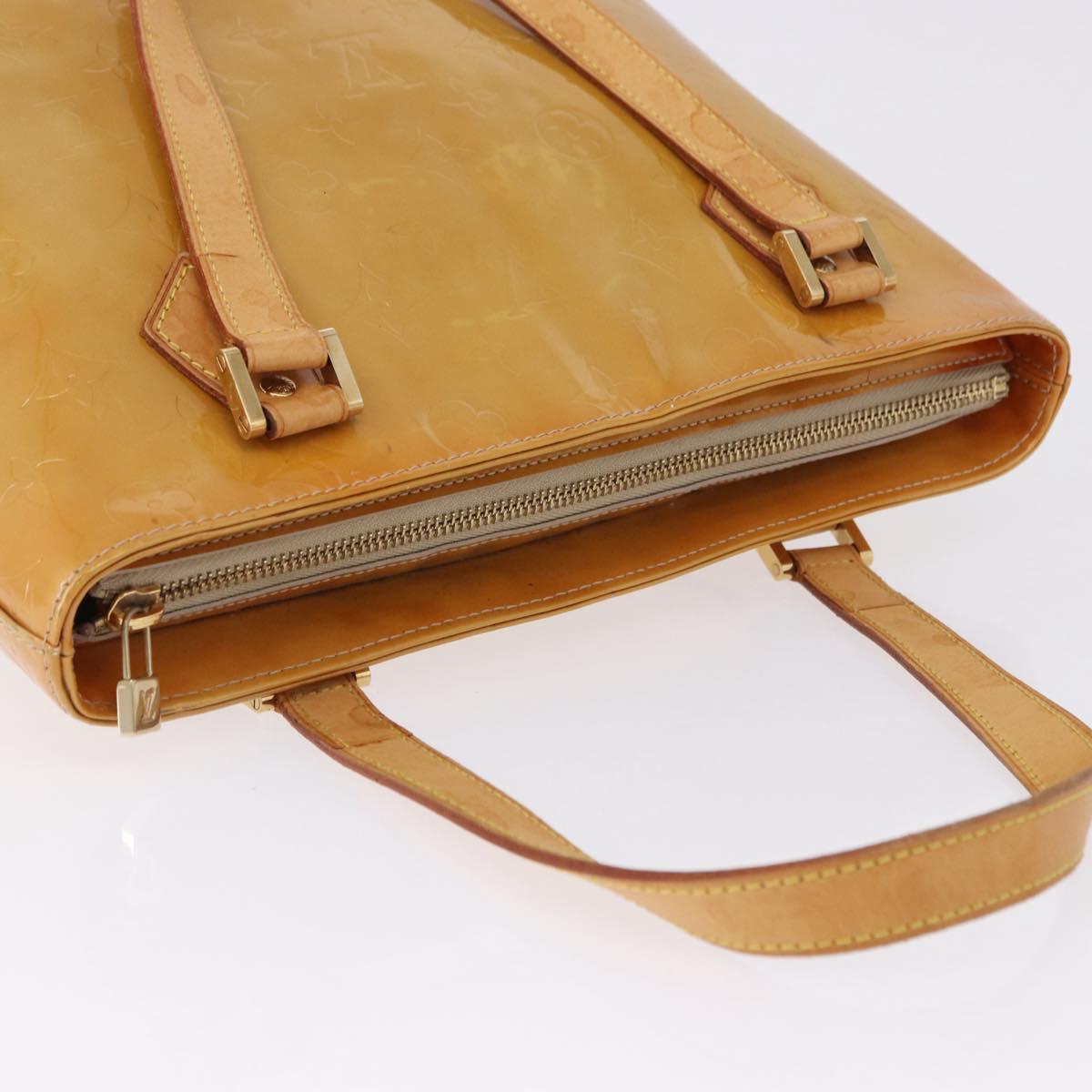 LOUIS VUITTON Monogram Vernis Houston Hand Bag Beige M91004 LV Auth gh2315 - Jerrillo image 8