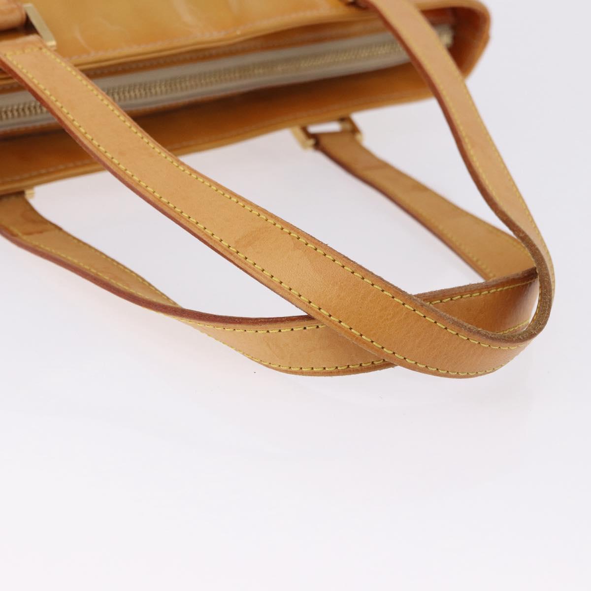 LOUIS VUITTON Monogram Vernis Houston Hand Bag Beige M91004 LV Auth gh2315 - Jerrillo image 9
