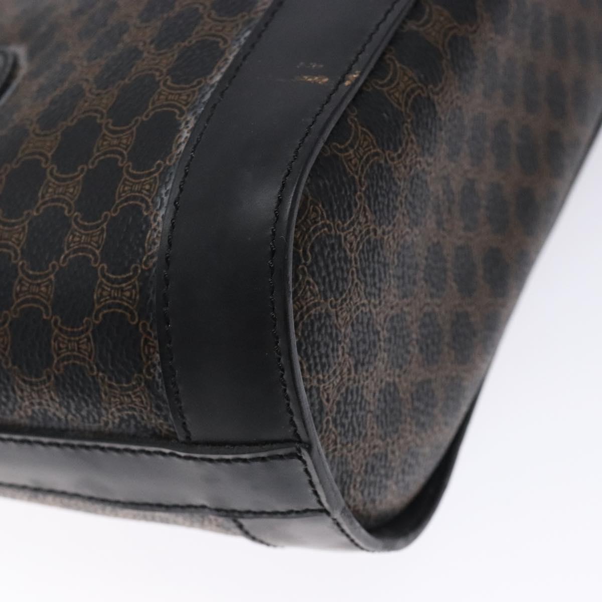 CELINE Macadam Canvas Tote Bag PVC Leather Black Gold Auth gh486 - Jerrillo image 8