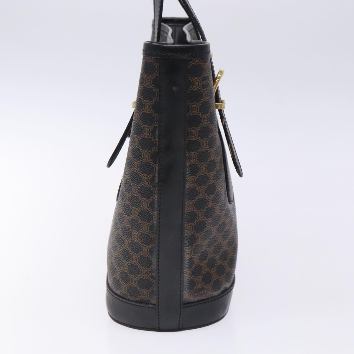 CELINE Macadam Canvas Tote Bag PVC Leather Black Gold Auth gh486 - Jerrillo image 3