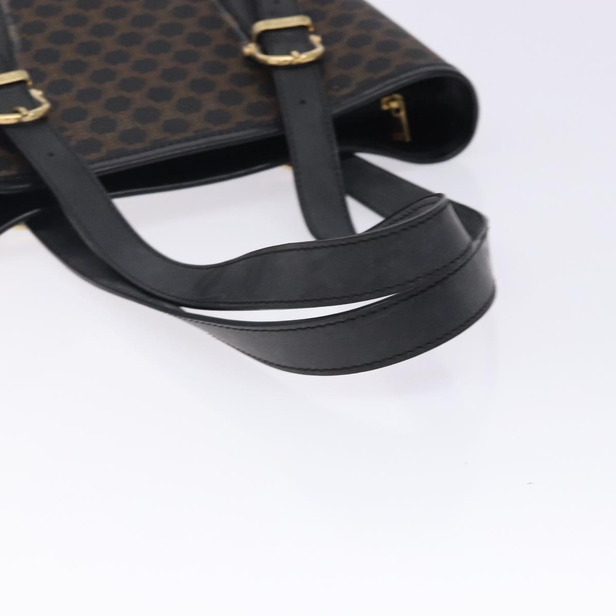 CELINE Macadam Canvas Tote Bag PVC Leather Black Gold Auth gh486 - Jerrillo image 7