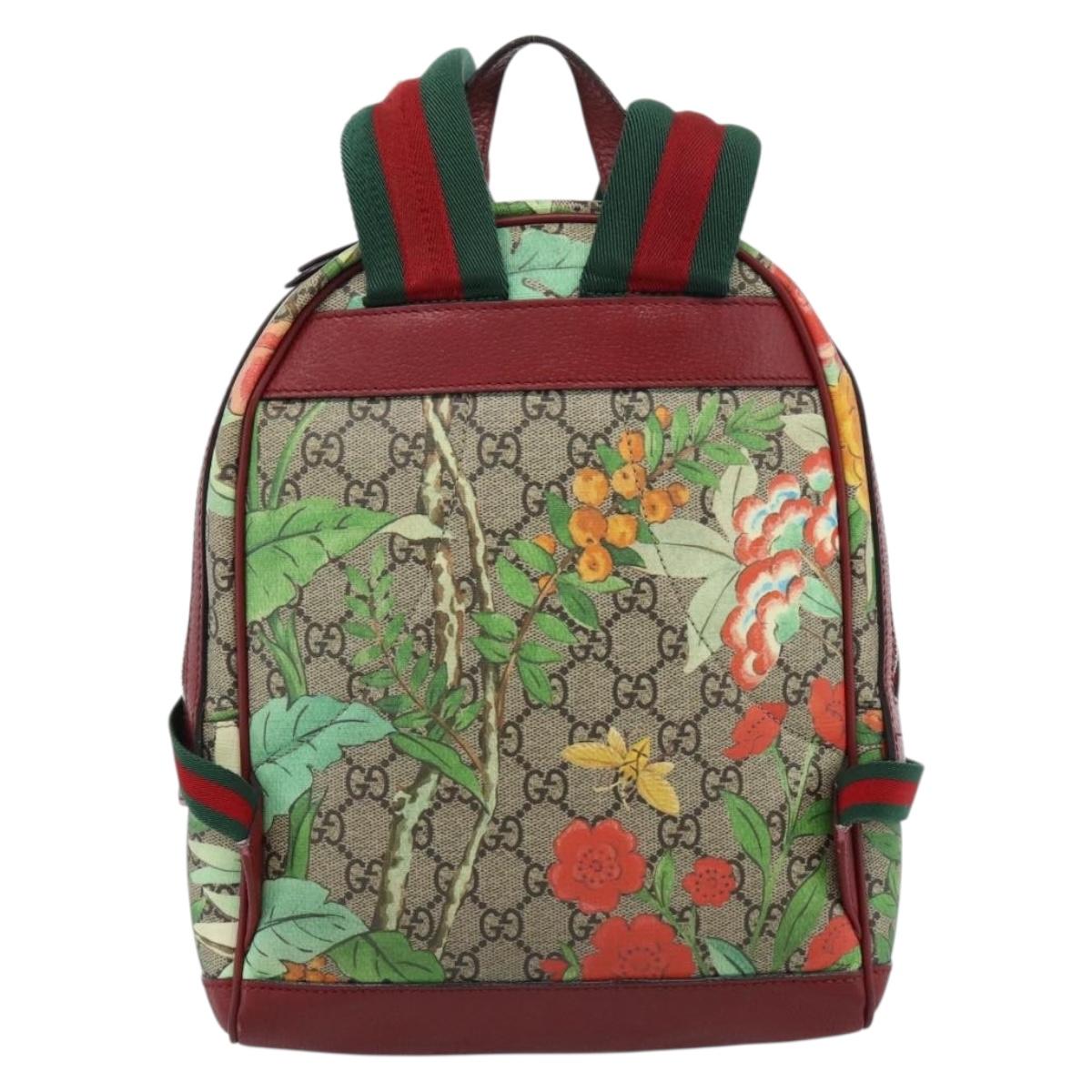GUCCI GG Supreme Web Sherry Line Tian Backpack PVC Beige 427042 Auth hk3788 - Jerrillo image 2