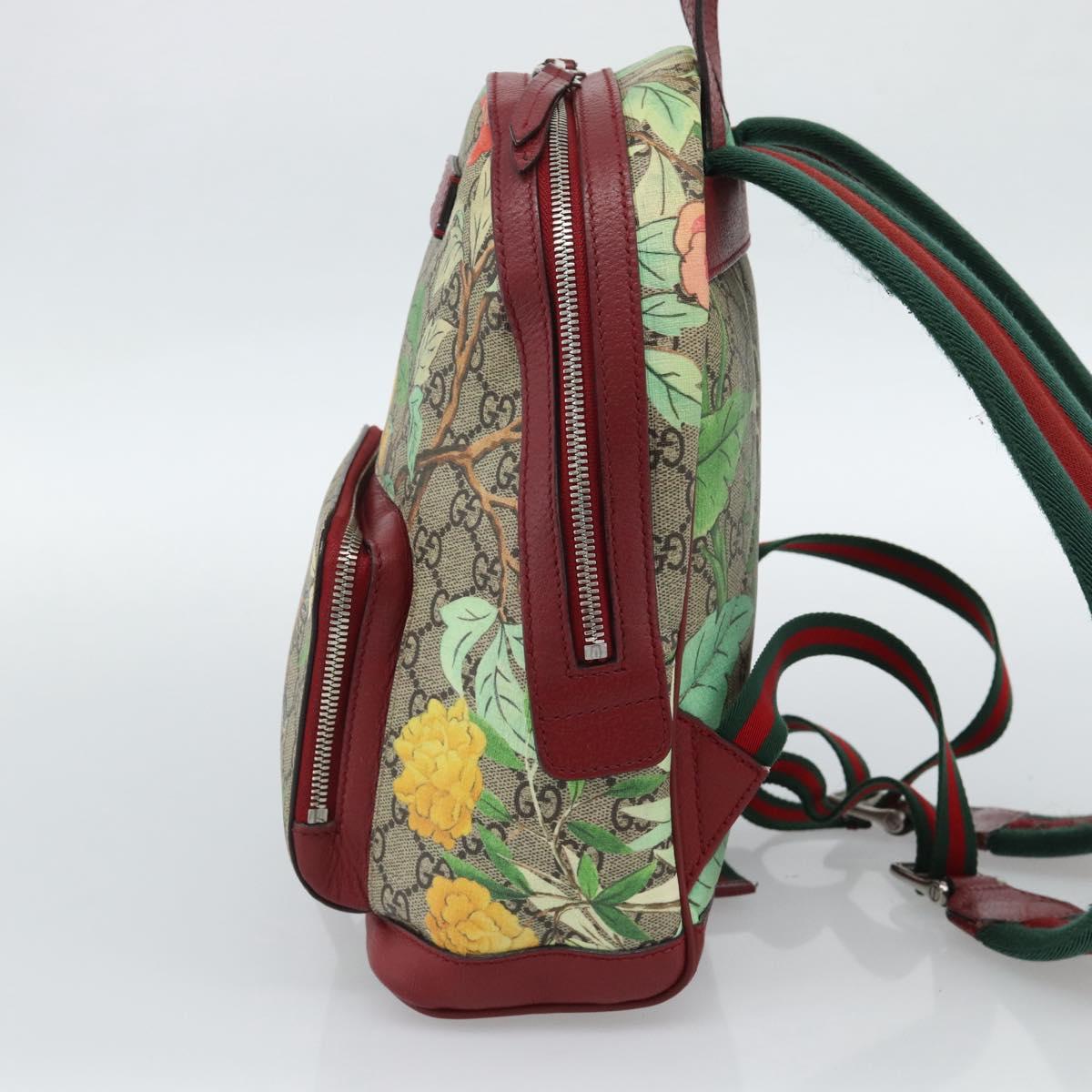 GUCCI GG Supreme Web Sherry Line Tian Backpack PVC Beige 427042 Auth hk3788 - Jerrillo image 4