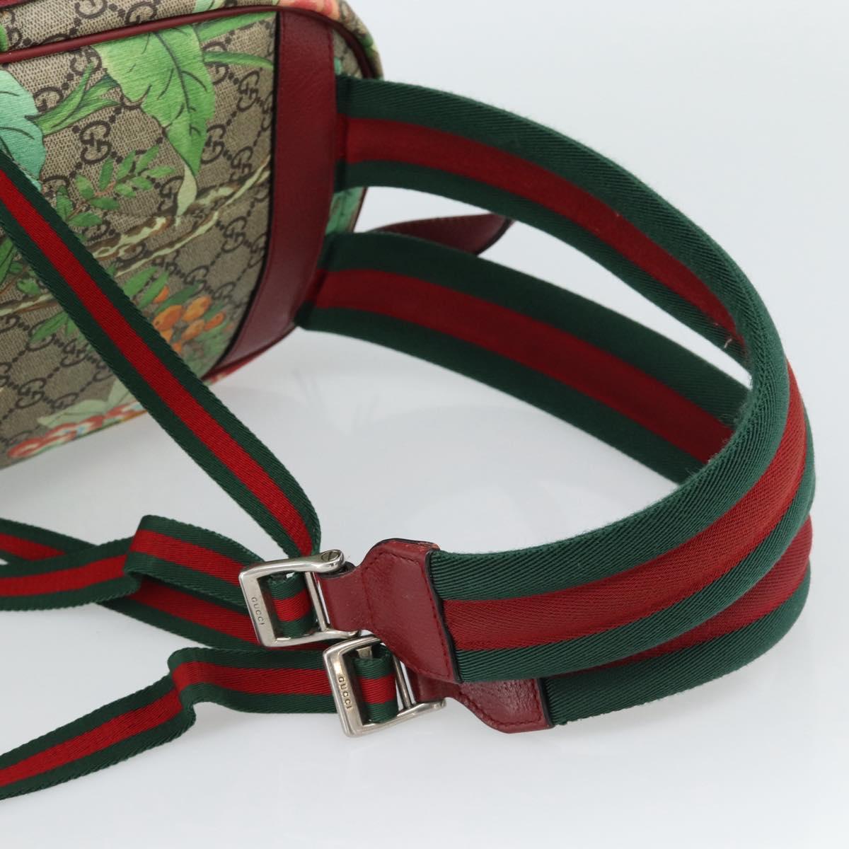 GUCCI GG Supreme Web Sherry Line Tian Backpack PVC Beige 427042 Auth hk3788 - Jerrillo image 9