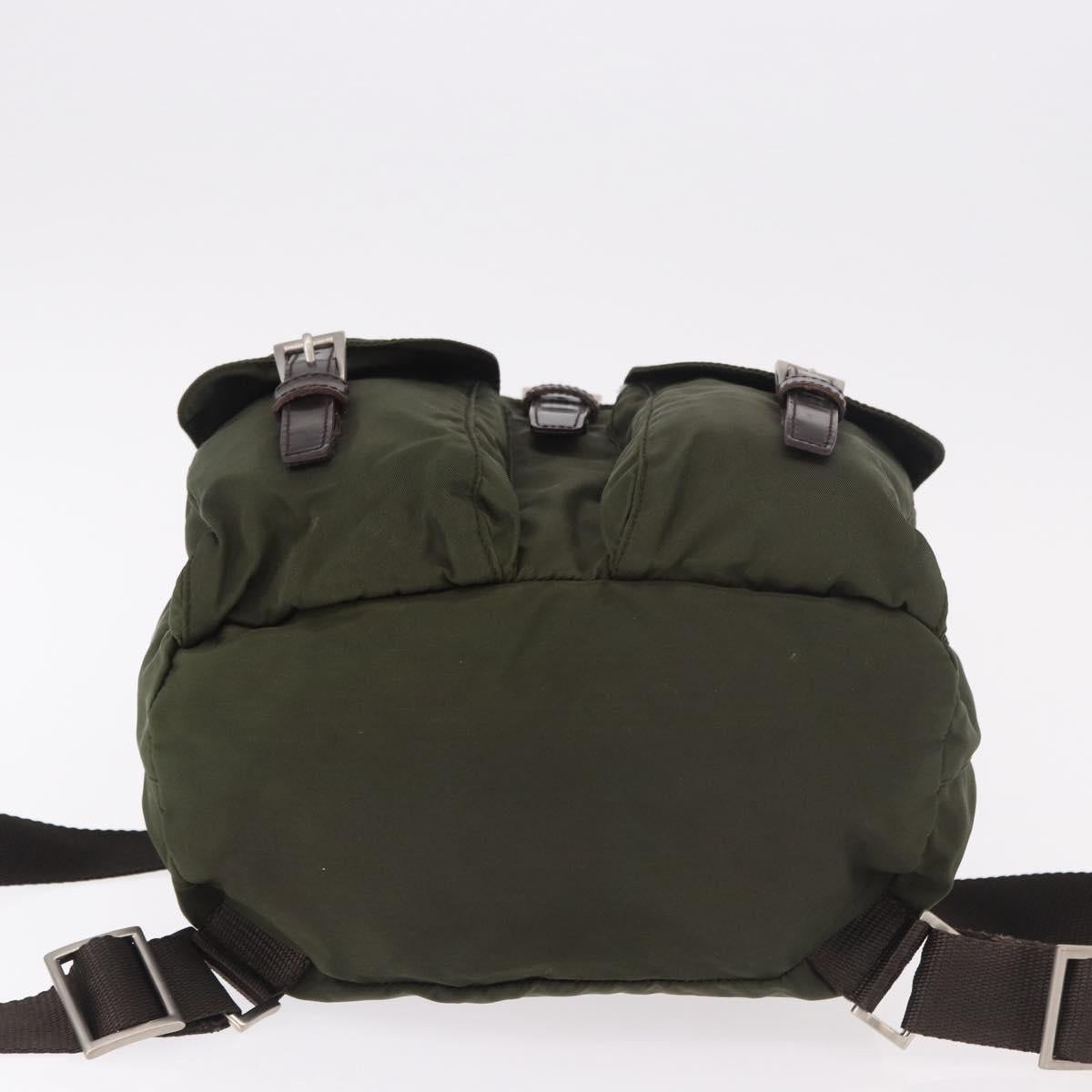 PRADA Backpack Nylon Khaki Silver Auth hk3832 - Jerrillo image 5