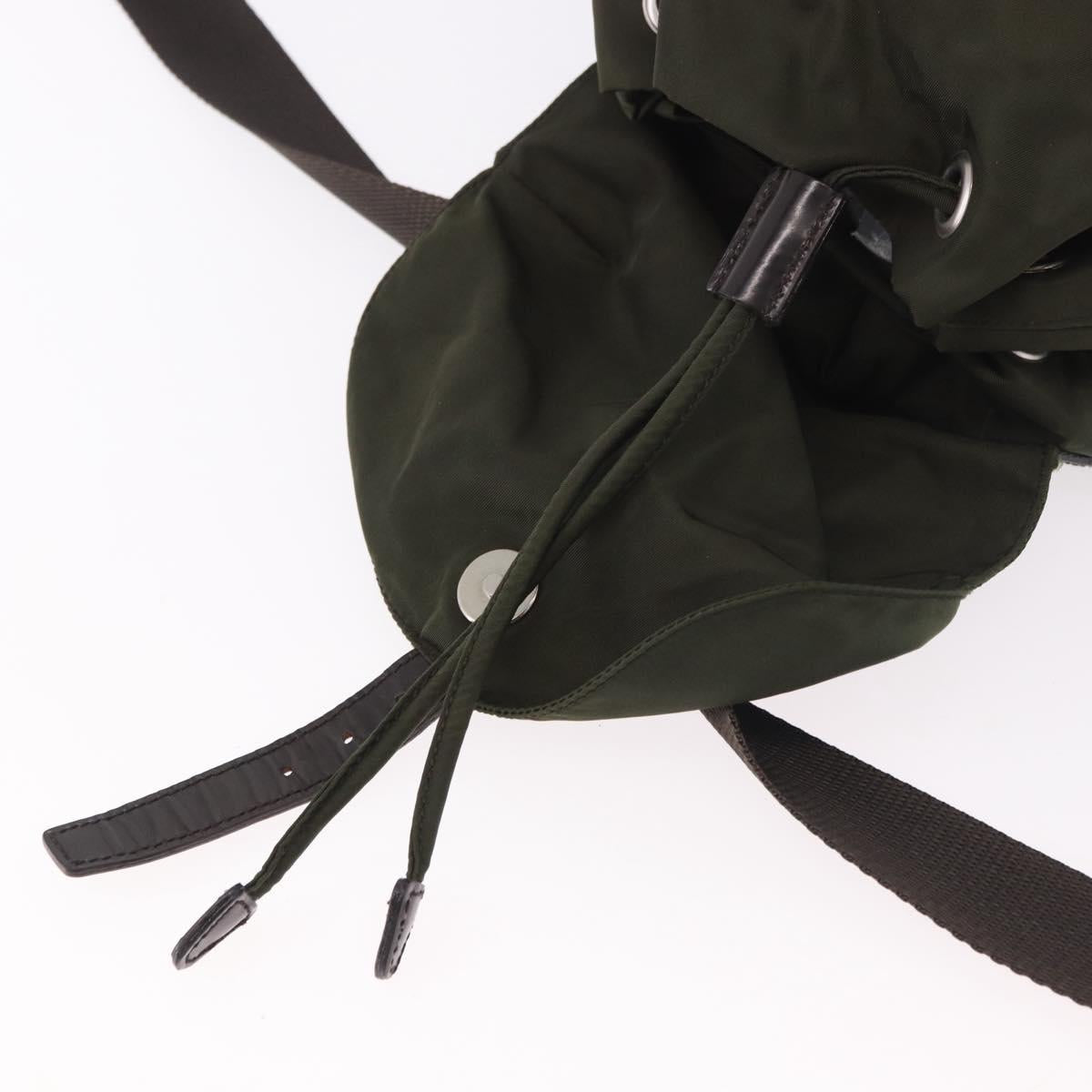 PRADA Backpack Nylon Khaki Silver Auth hk3832 - Jerrillo image 10