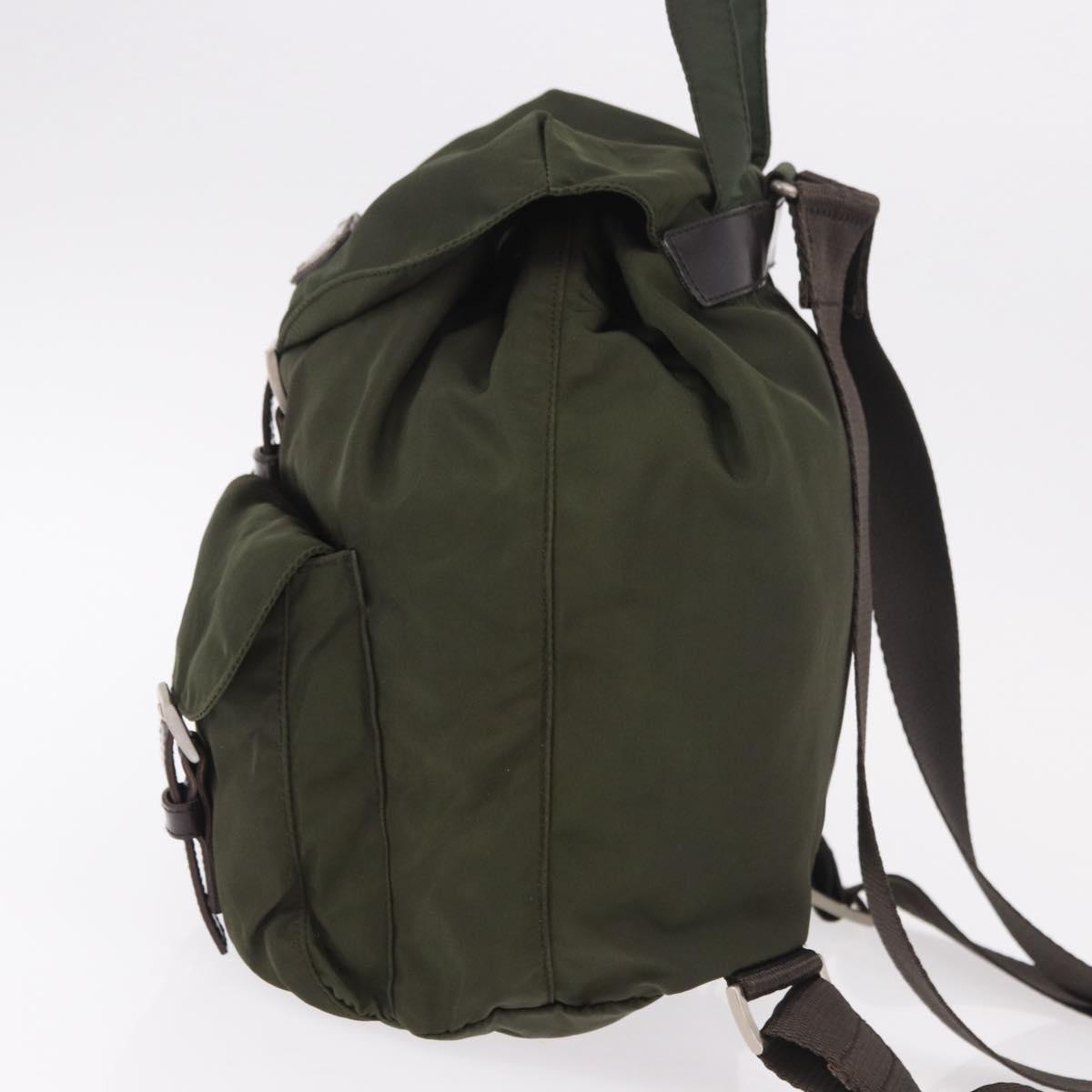 PRADA Backpack Nylon Khaki Silver Auth hk3832 - Jerrillo image 3