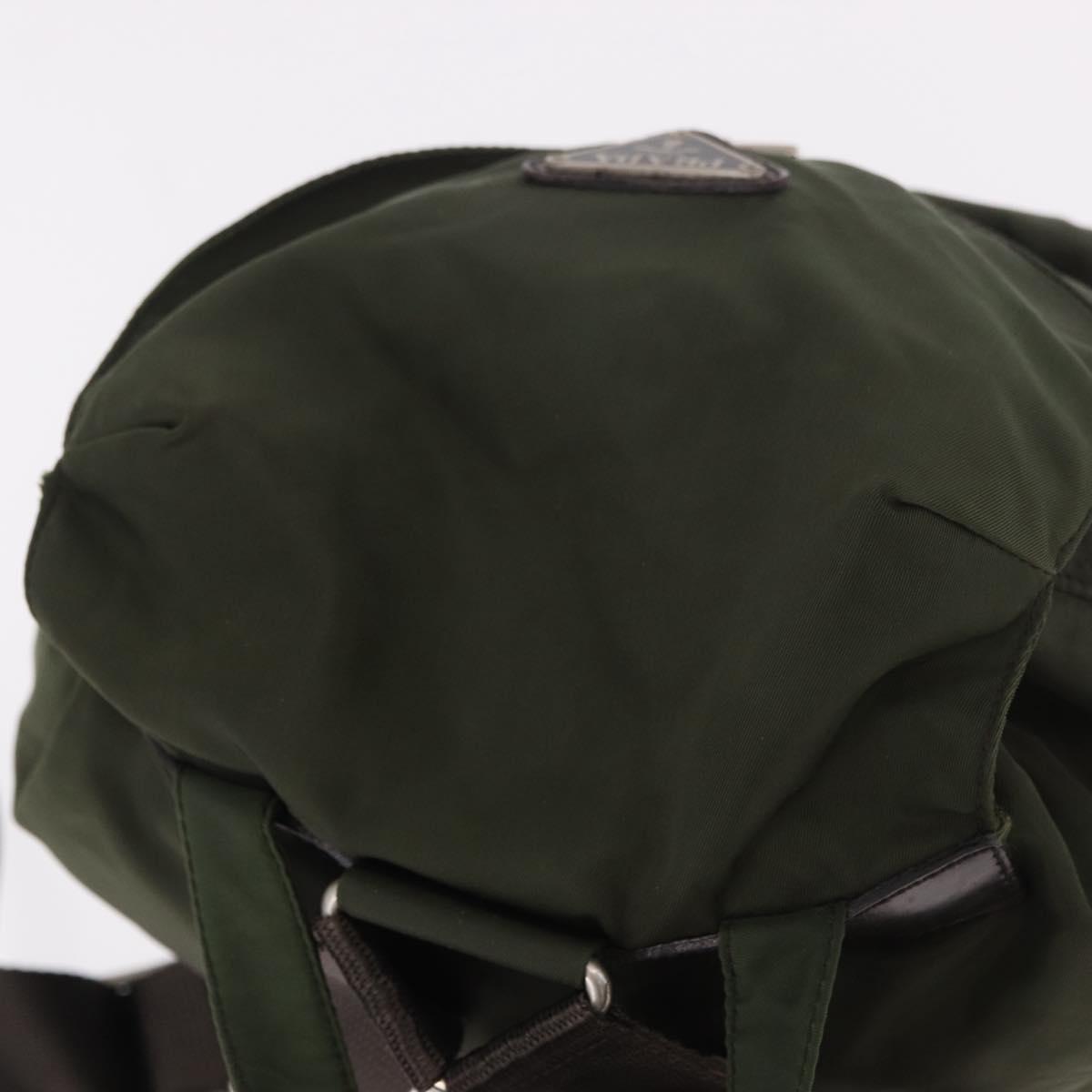 PRADA Backpack Nylon Khaki Silver Auth hk3832 - Jerrillo image 6