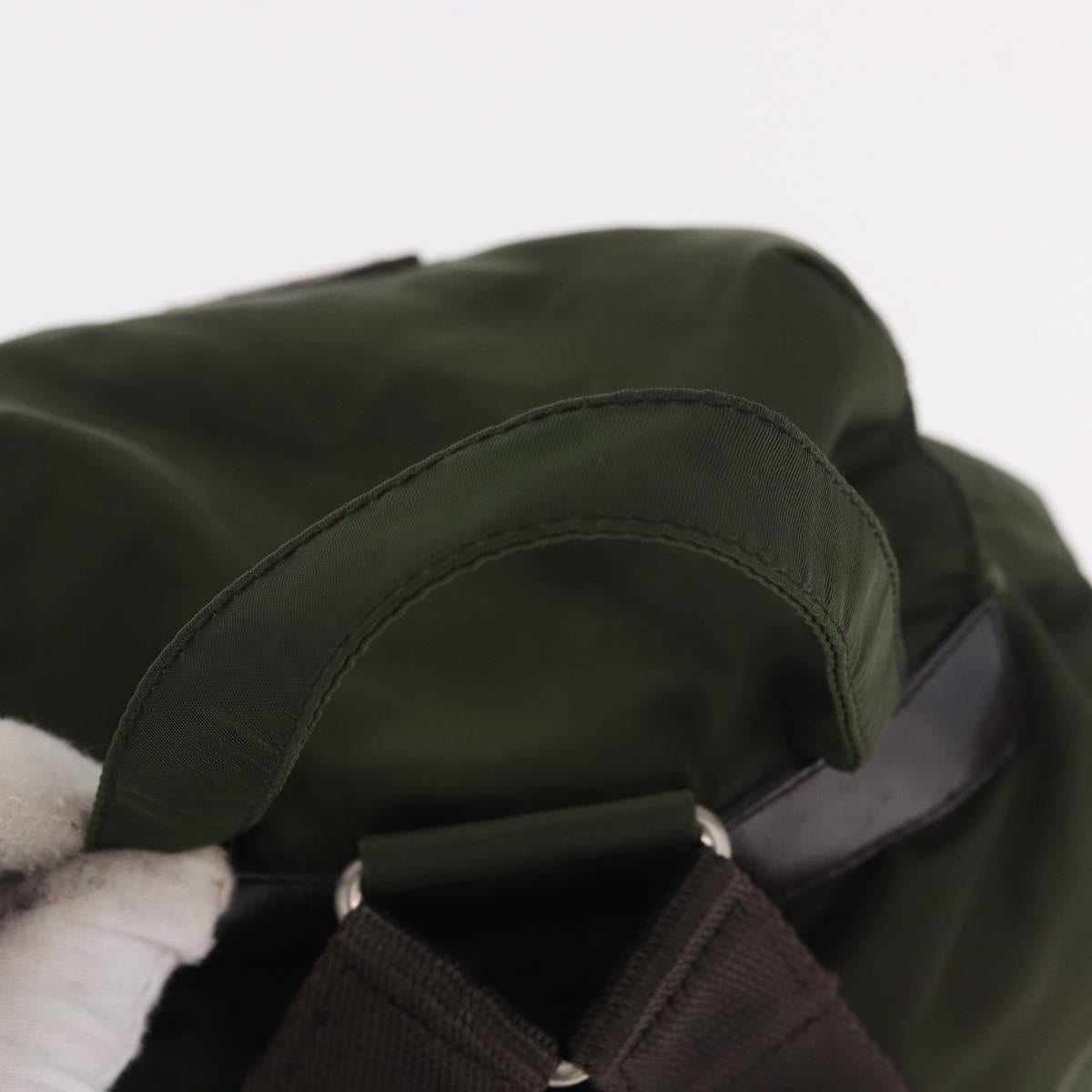 PRADA Backpack Nylon Khaki Silver Auth hk3832 - Jerrillo image 7