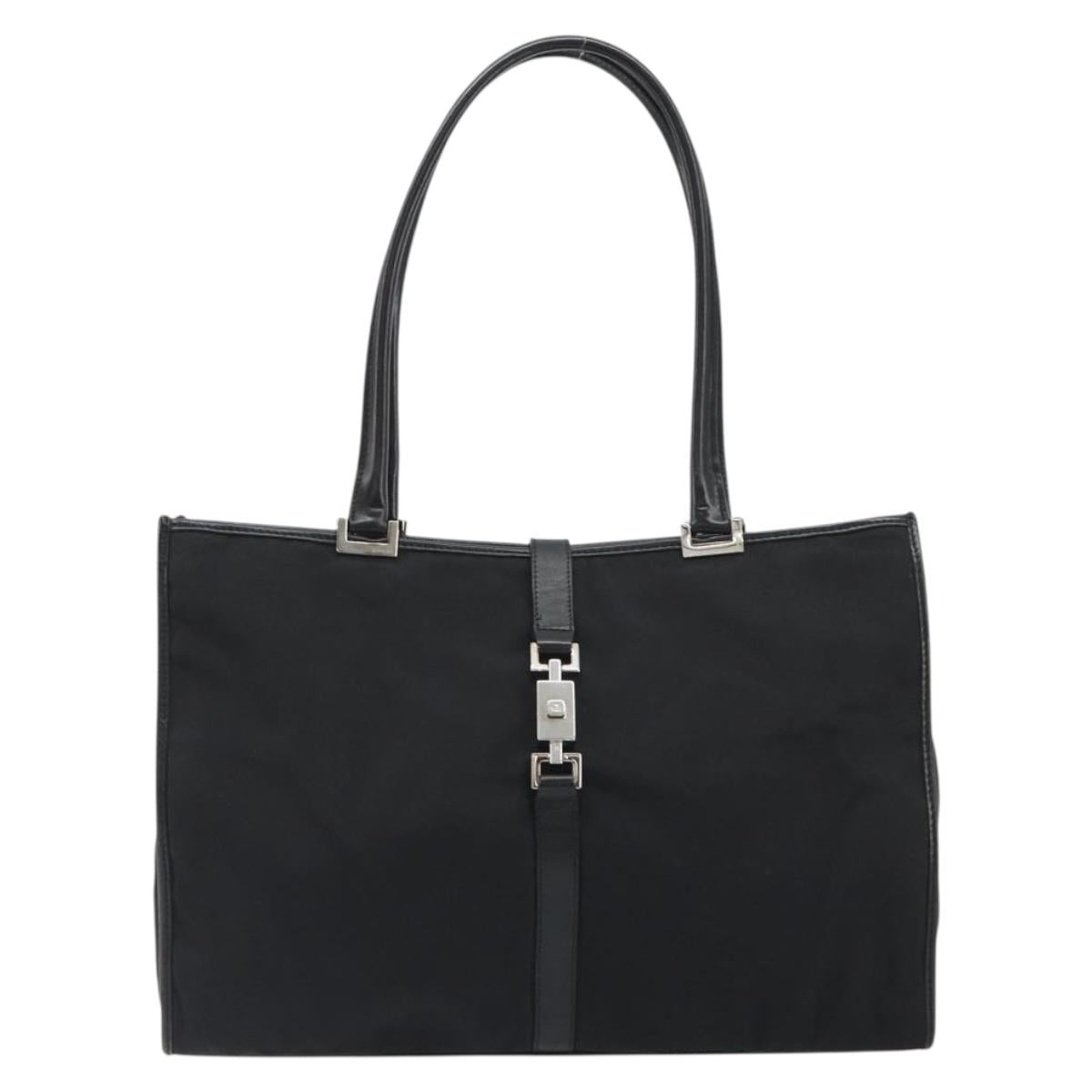 GUCCI Jackie Tote Bag Canvas Black Silver 002 1074 Auth hk3882 - Jerrillo image 2