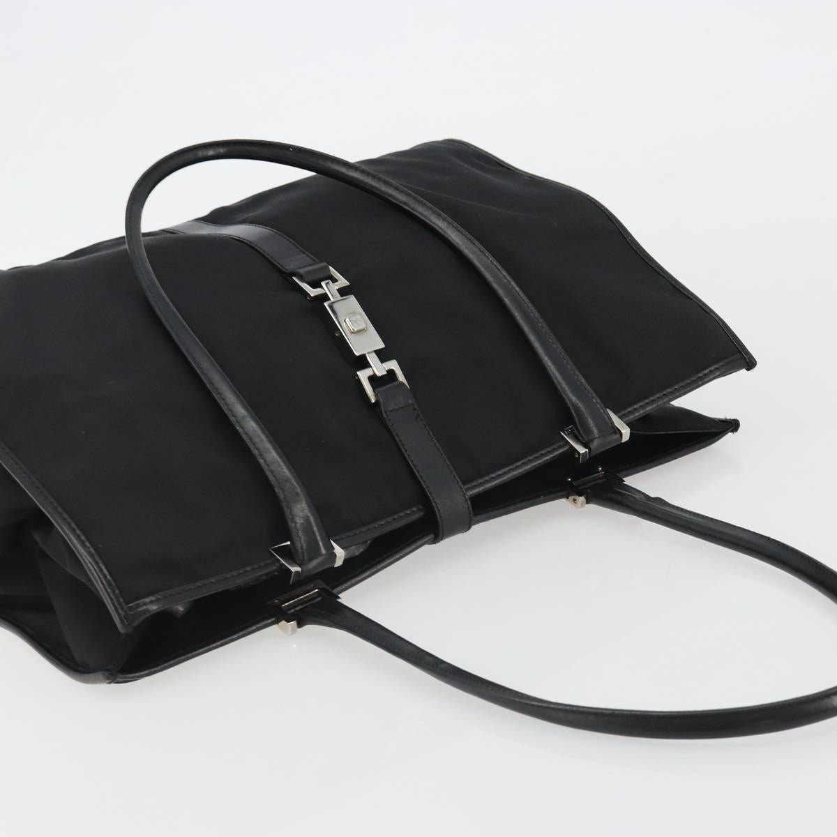 GUCCI Jackie Tote Bag Canvas Black Silver 002 1074 Auth hk3882 - Jerrillo image 6