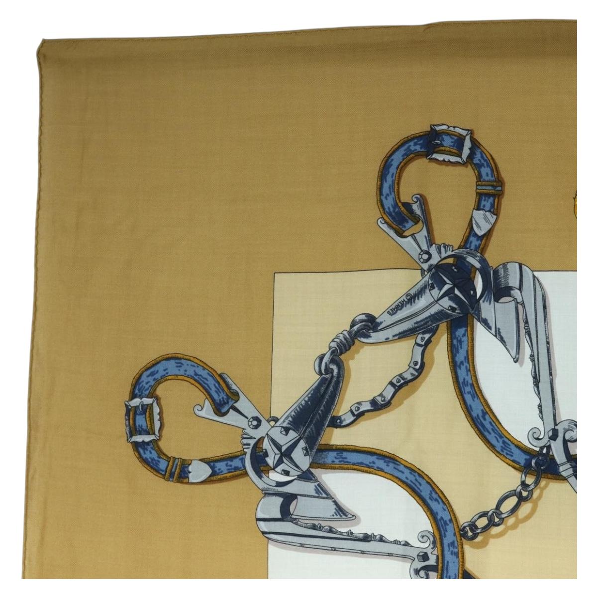 HERMES Carre 140 Scarf "LINSTRVCTON DU ROY" Cashmere Brown Auth hk3924V - Jerrillo image 2