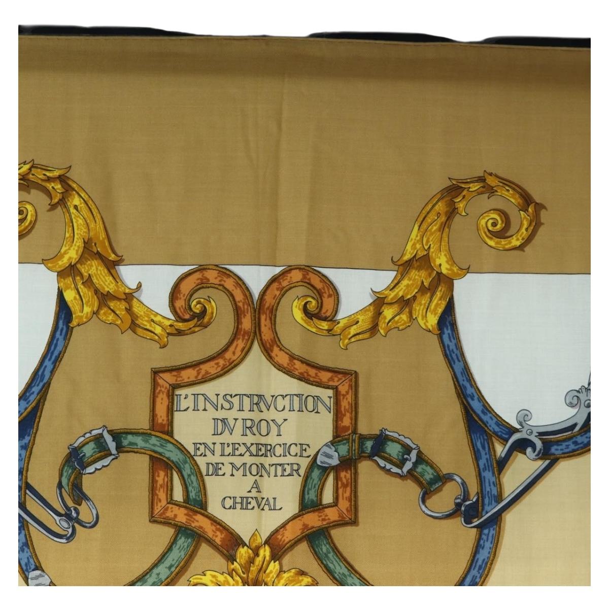 HERMES Carre 140 Scarf "LINSTRVCTON DU ROY" Cashmere Brown Auth hk3924V - Jerrillo image 3