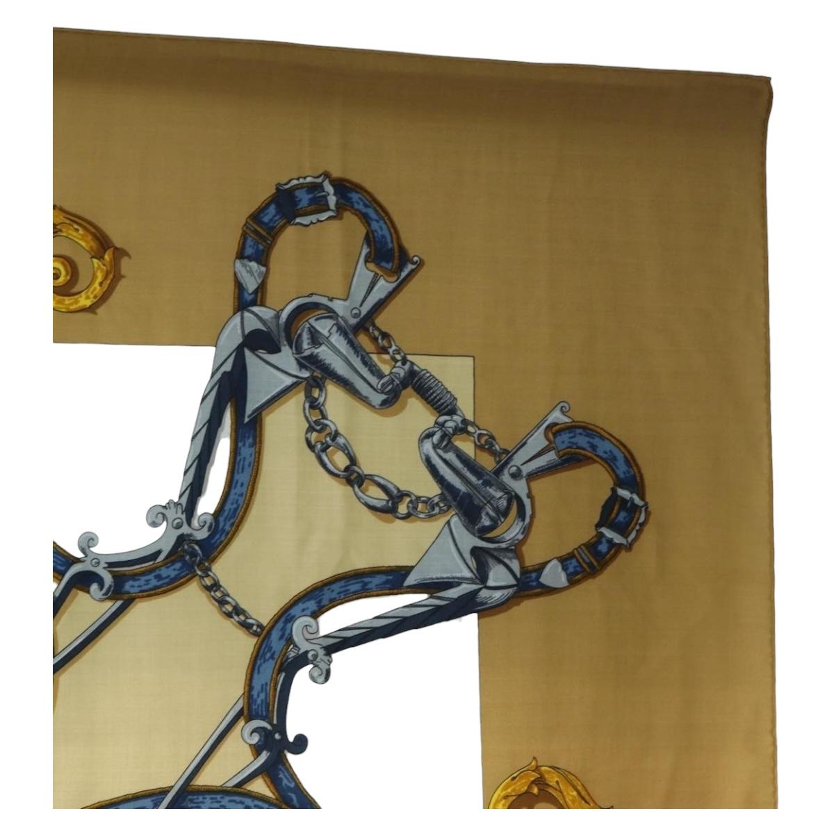 HERMES Carre 140 Scarf "LINSTRVCTON DU ROY" Cashmere Brown Auth hk3924V - Jerrillo image 4
