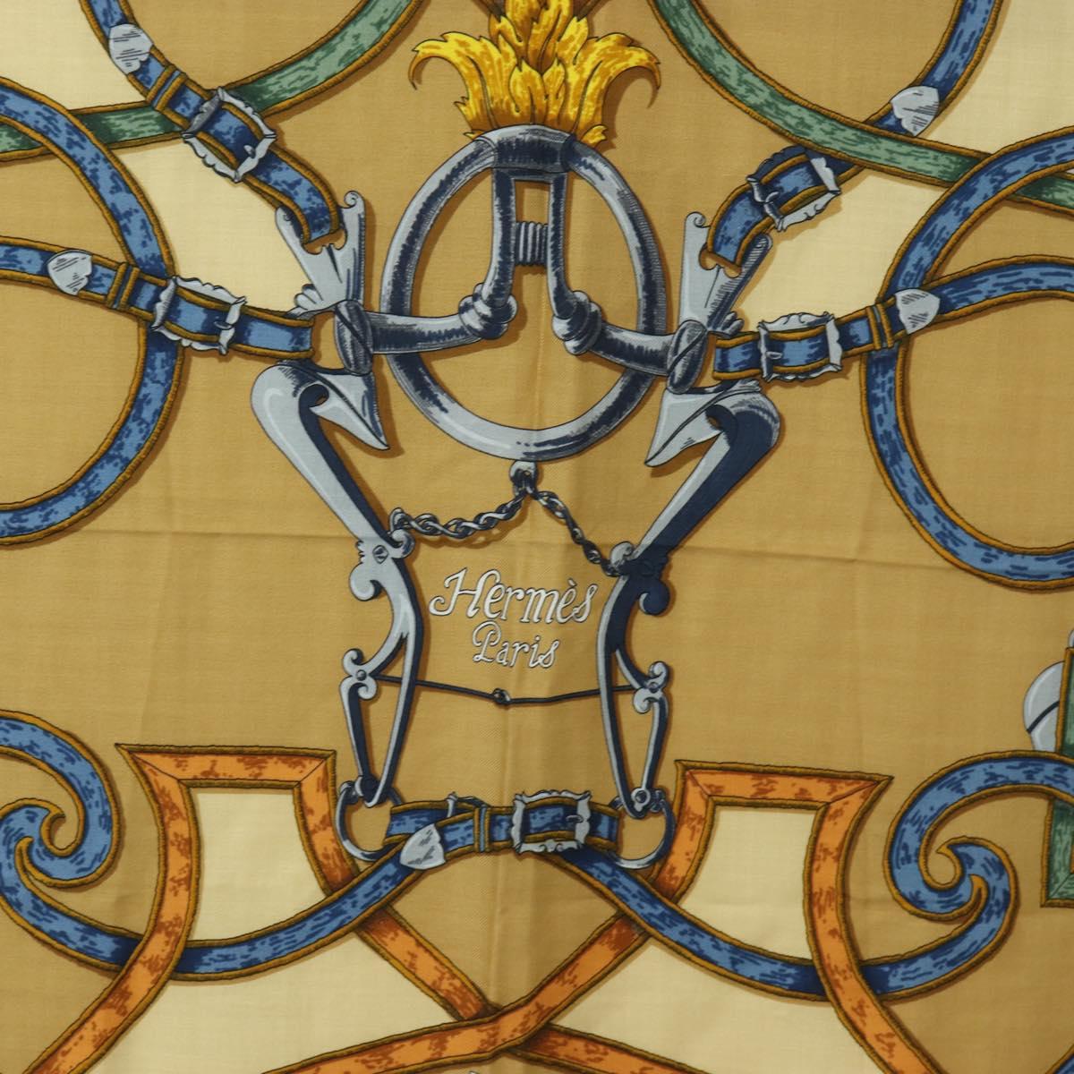 HERMES Carre 140 Scarf "LINSTRVCTON DU ROY" Cashmere Brown Auth hk3924V - Jerrillo image 6