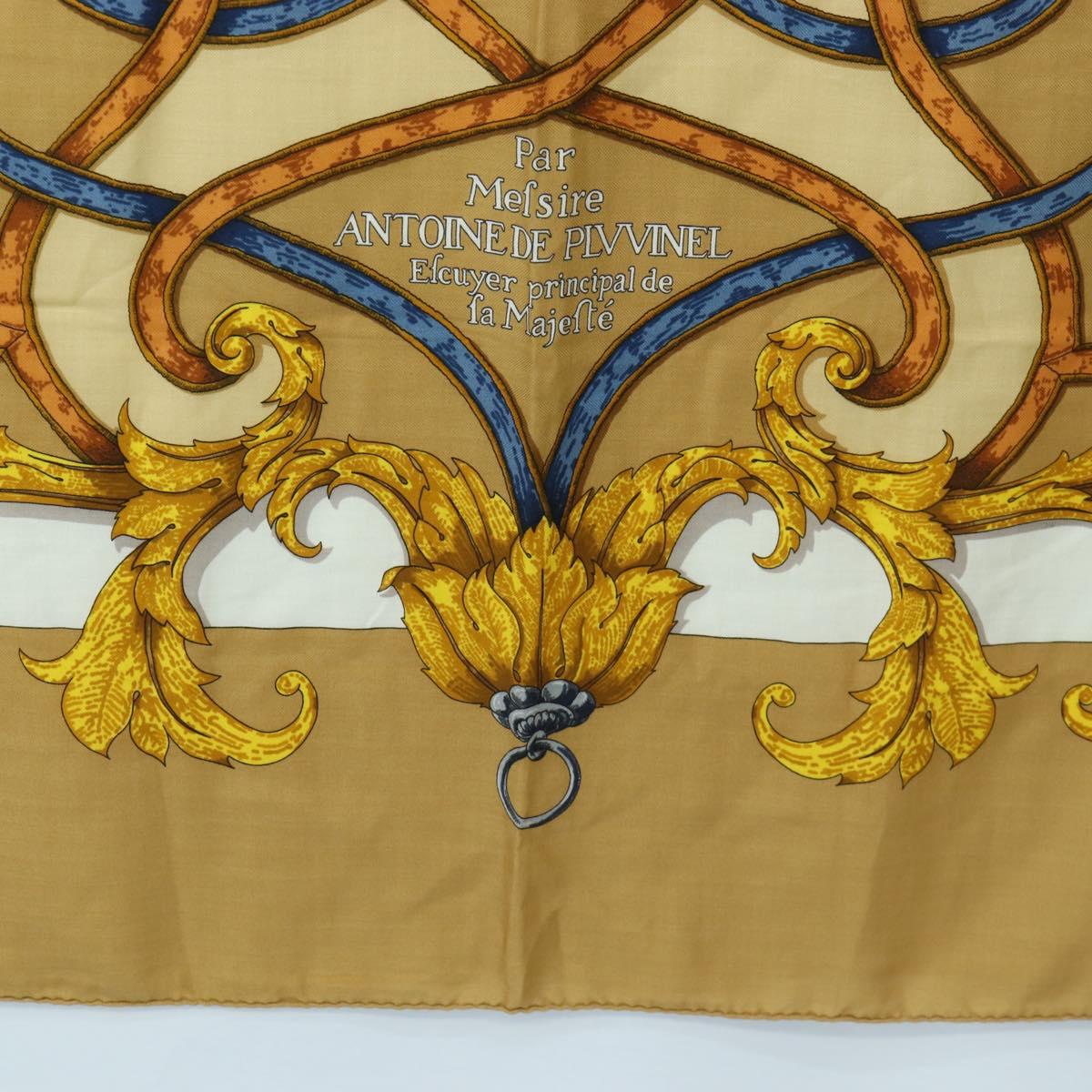 HERMES Carre 140 Scarf "LINSTRVCTON DU ROY" Cashmere Brown Auth hk3924V - Jerrillo image 9