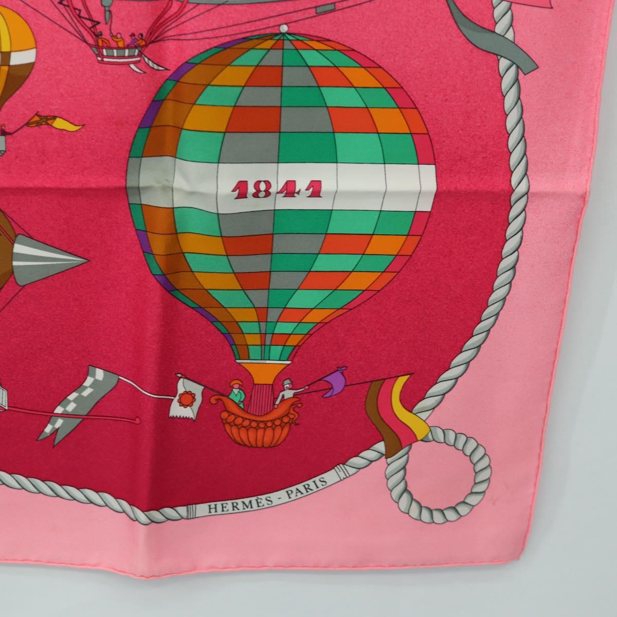 HERMES Carre 90 Scarf "LES FOLIES DU CIEL" Silk Pink Auth hk3927V - Jerrillo image 10