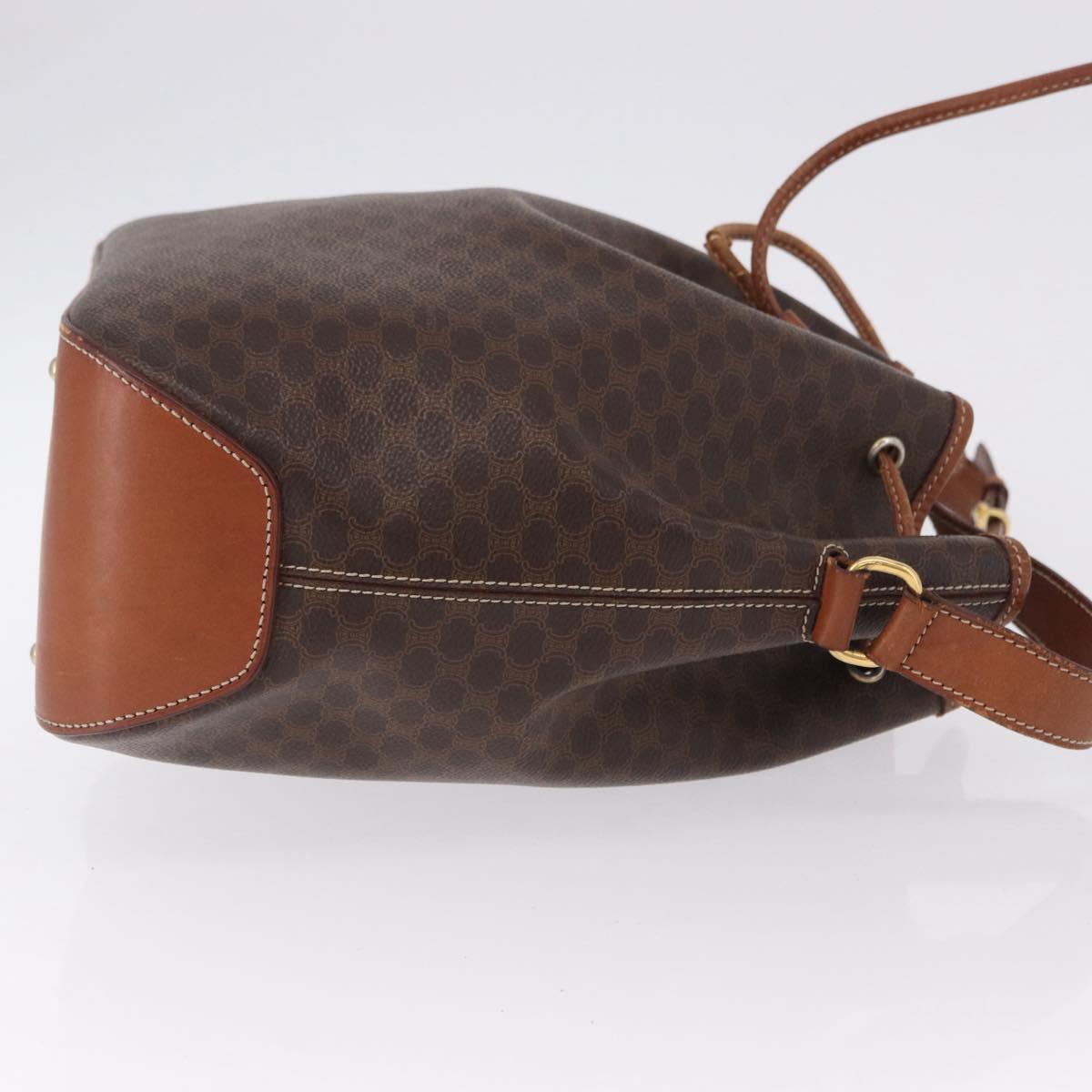 CELINE Macadam Canvas Shoulder Bag PVC Leather Brown Gold Auth hk3930 - Jerrillo image 4