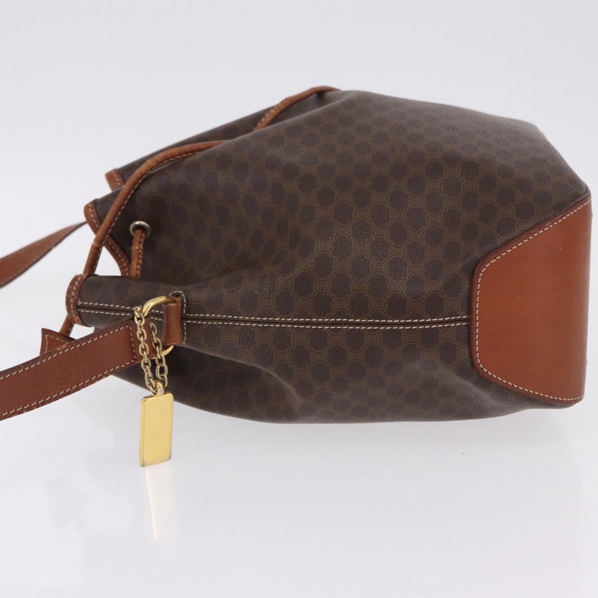CELINE Macadam Canvas Shoulder Bag PVC Leather Brown Gold Auth hk3930 - Jerrillo image 5