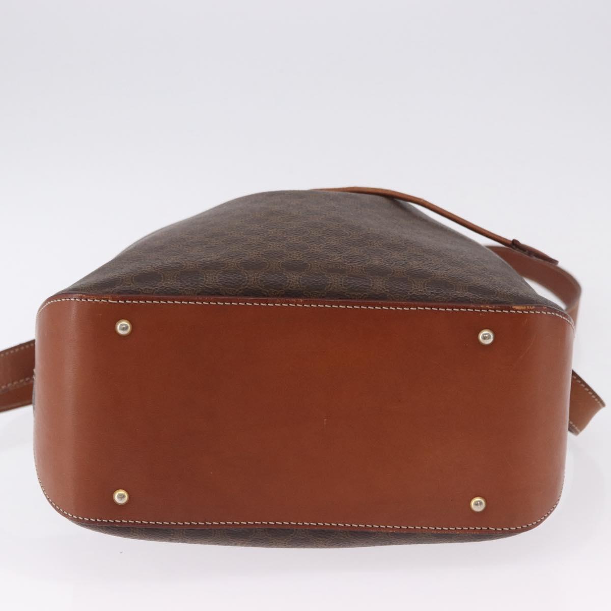 CELINE Macadam Canvas Shoulder Bag PVC Leather Brown Gold Auth hk3930 - Jerrillo image 9