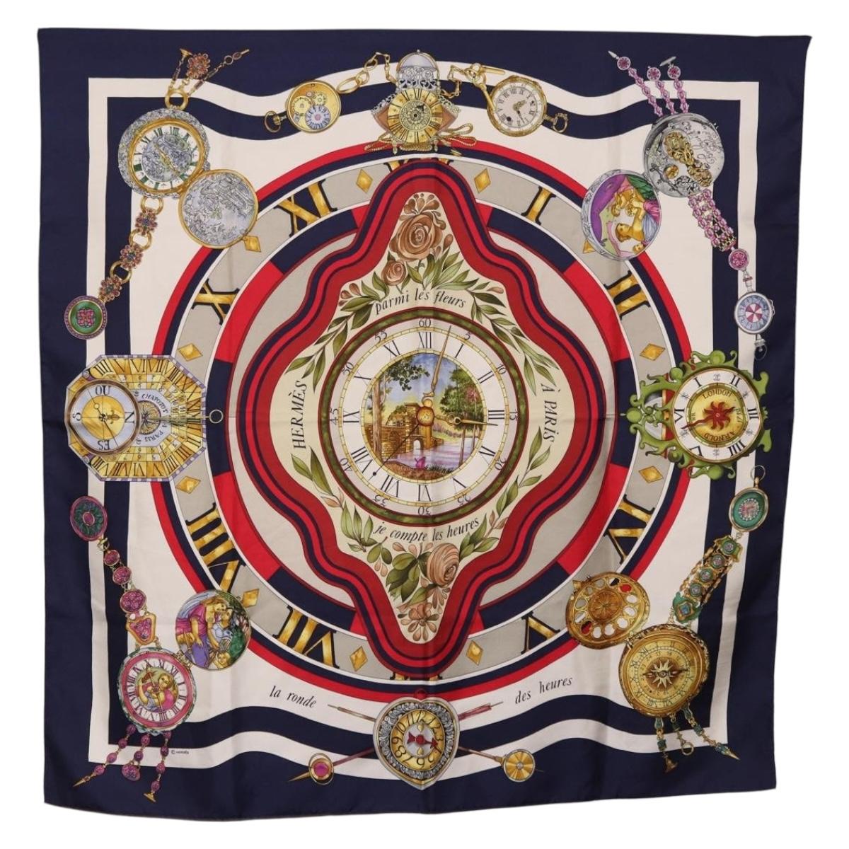 HERMES Carre 90 Scarf Parmi Les Fleursje Compte Silk Navy Auth hk3977 - Jerrillo