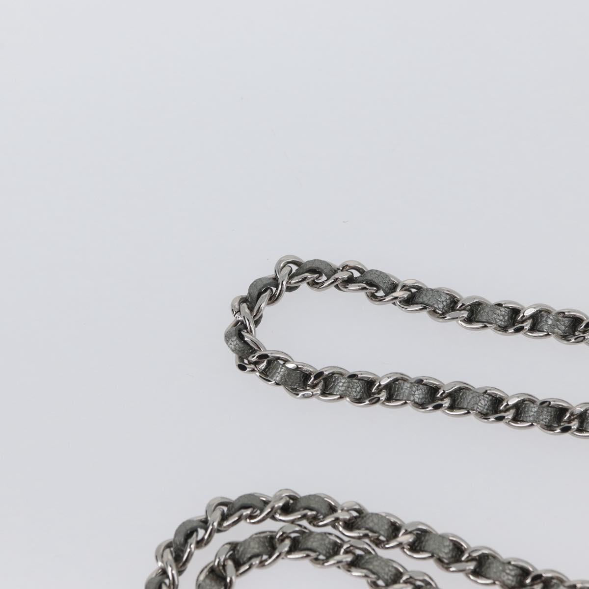 CHANEL Chain Wallet Shoulder Bag Leather Silver CC Auth ka3340SAV - Jerrillo image 8