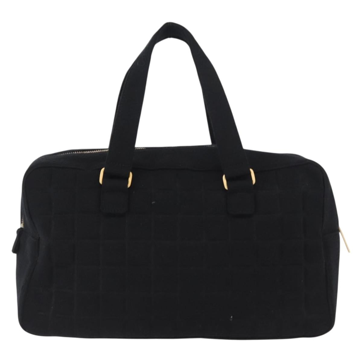 Borsa a mano CHANEL Choco Bar in cotone nero oro CC autentica ka339 - Jerrillo image 2