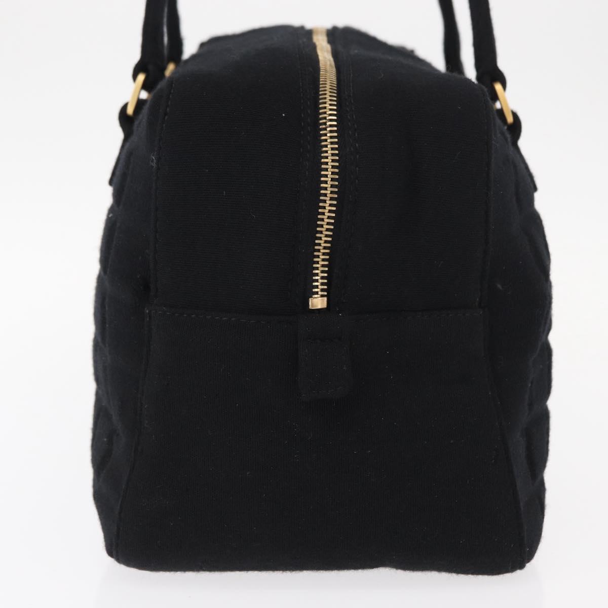 Borsa a mano CHANEL Choco Bar in cotone nero oro CC autentica ka339 - Jerrillo image 3