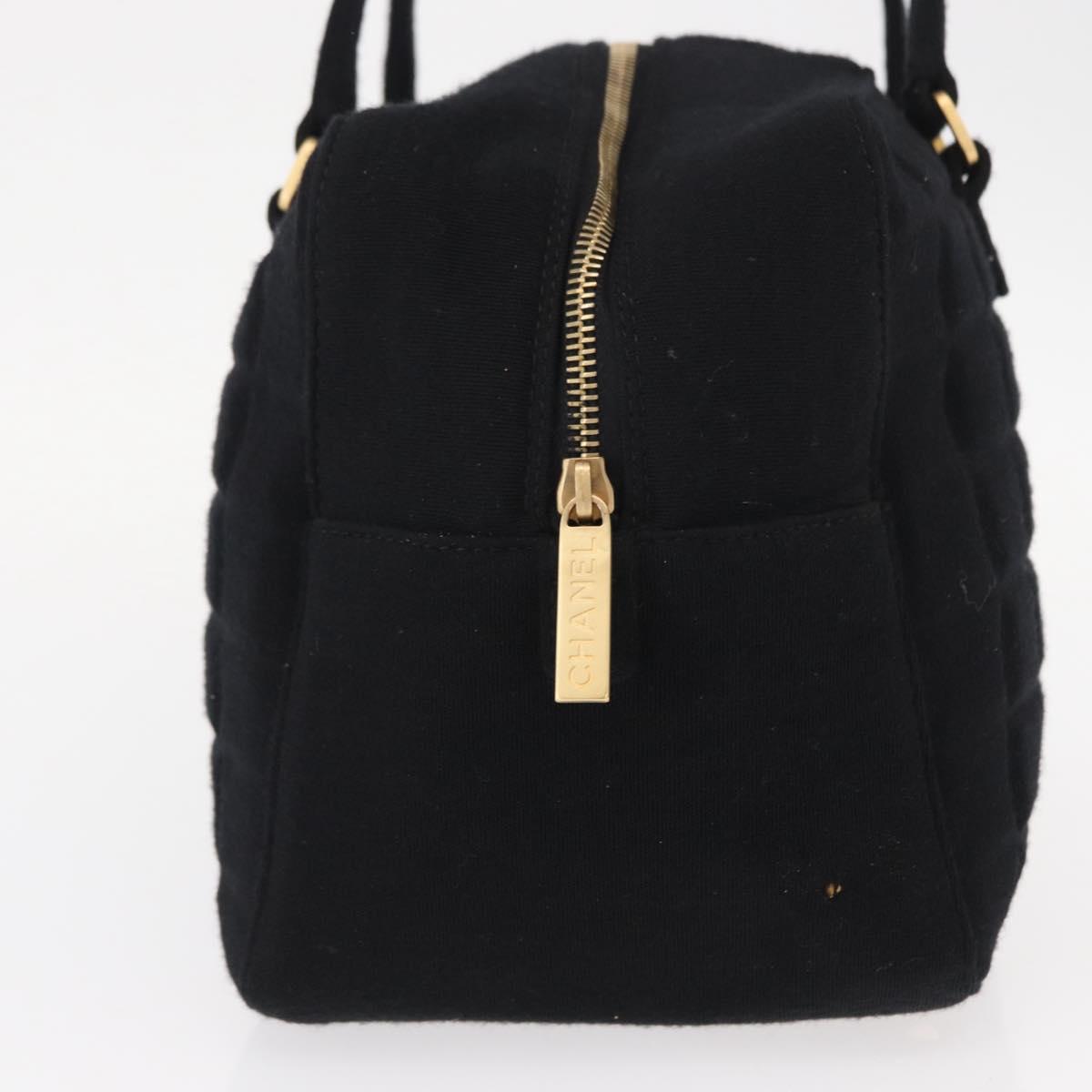 Borsa a mano CHANEL Choco Bar in cotone nero oro CC autentica ka339 - Jerrillo image 4