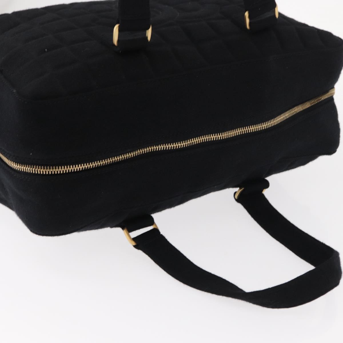 Borsa a mano CHANEL Choco Bar in cotone nero oro CC autentica ka339 - Jerrillo image 8