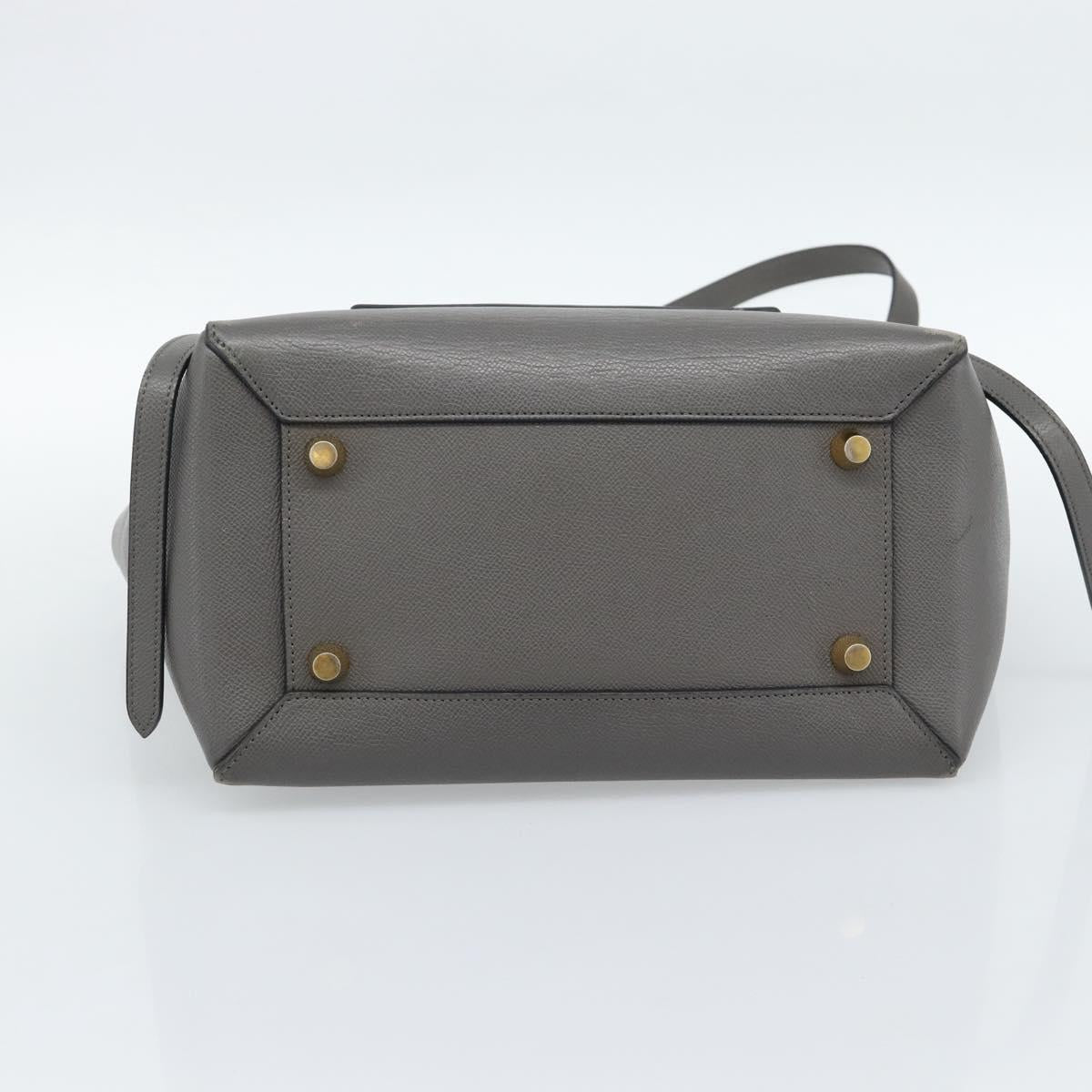 CELINE Micro Belt Hand Bag Leather 2way Gray Gold Auth ka4768V - Jerrillo image 5
