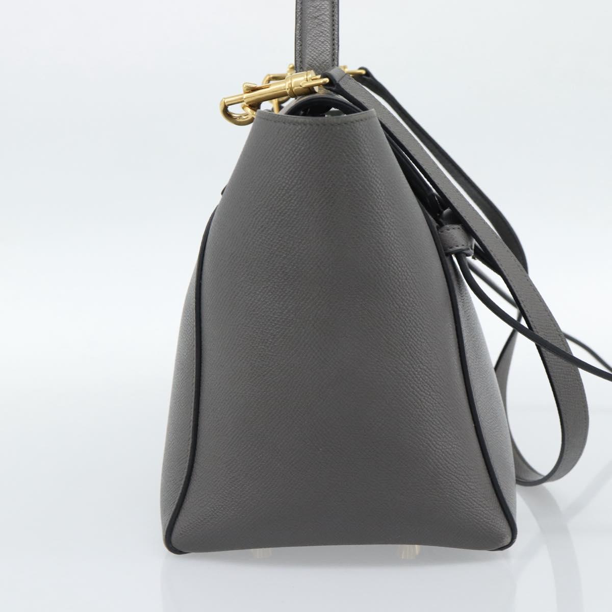 CELINE Micro Belt Hand Bag Leather 2way Gray Gold Auth ka4768V - Jerrillo image 3