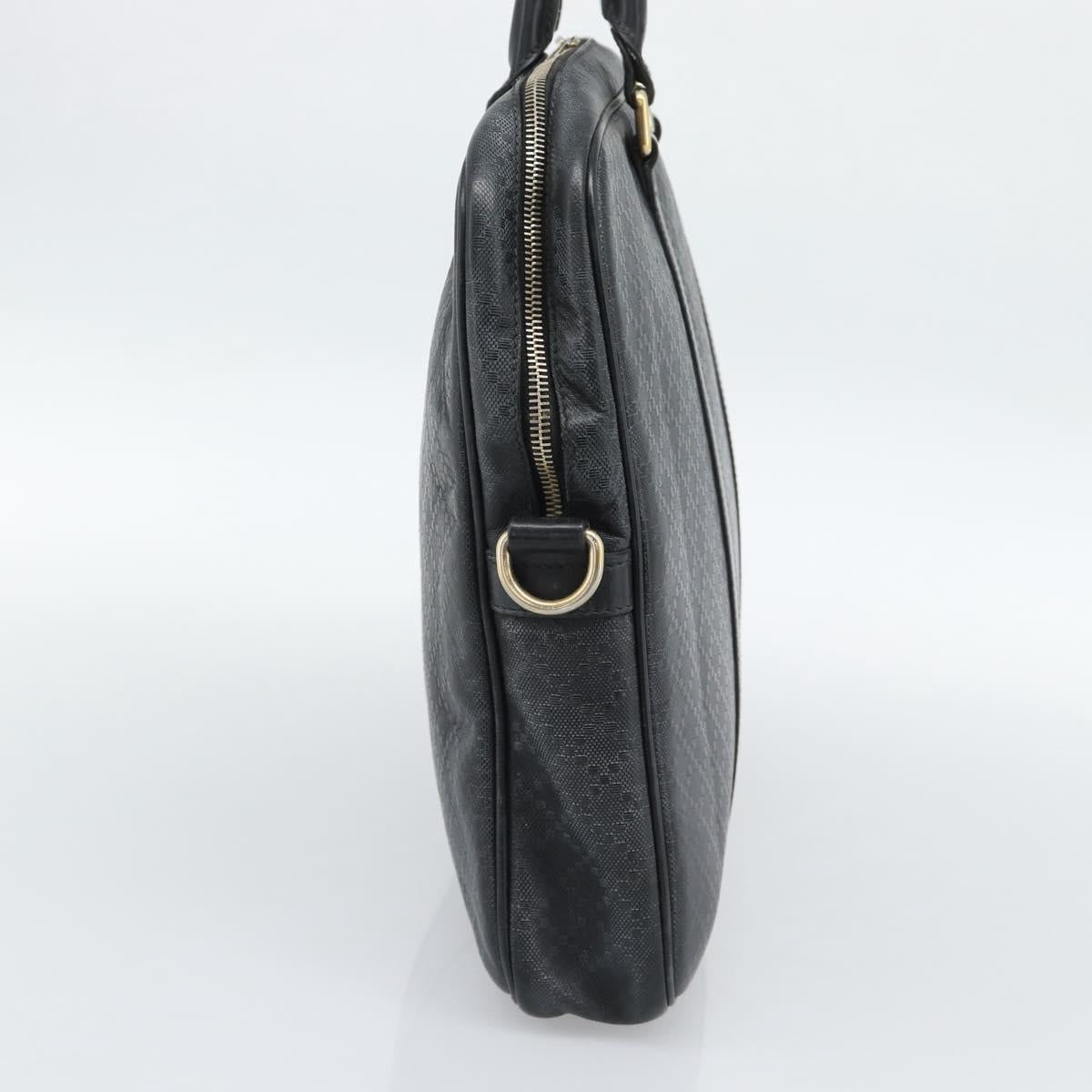 GUCCI Diamante Business Bag Leather Black Gold 208463 Auth ka4780 - Jerrillo image 4