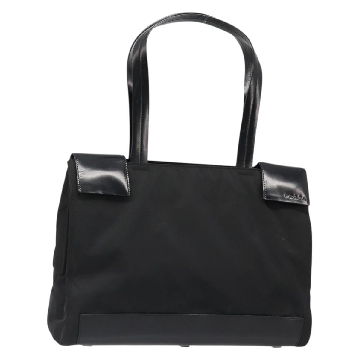 PRADA Hand Bag Nylon Black Silver Auth ka4784A - Jerrillo