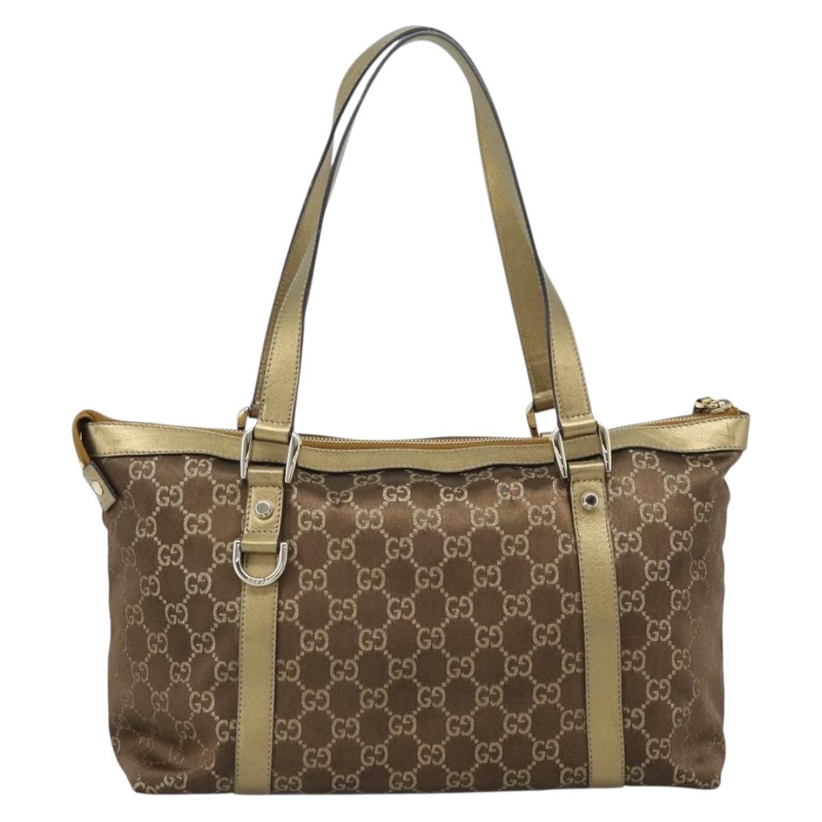 GUCCI GG Canvas Hand Bag Gold 141470 Auth ka4787 - Jerrillo image 2