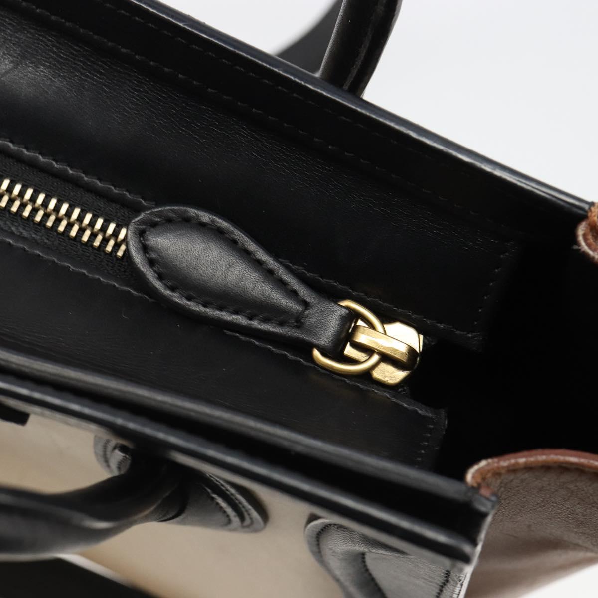 CELINE Luggage Nano Micro Mini Hand Bag Leather 2way Beige Gold Auth ka4812V - Jerrillo image 9