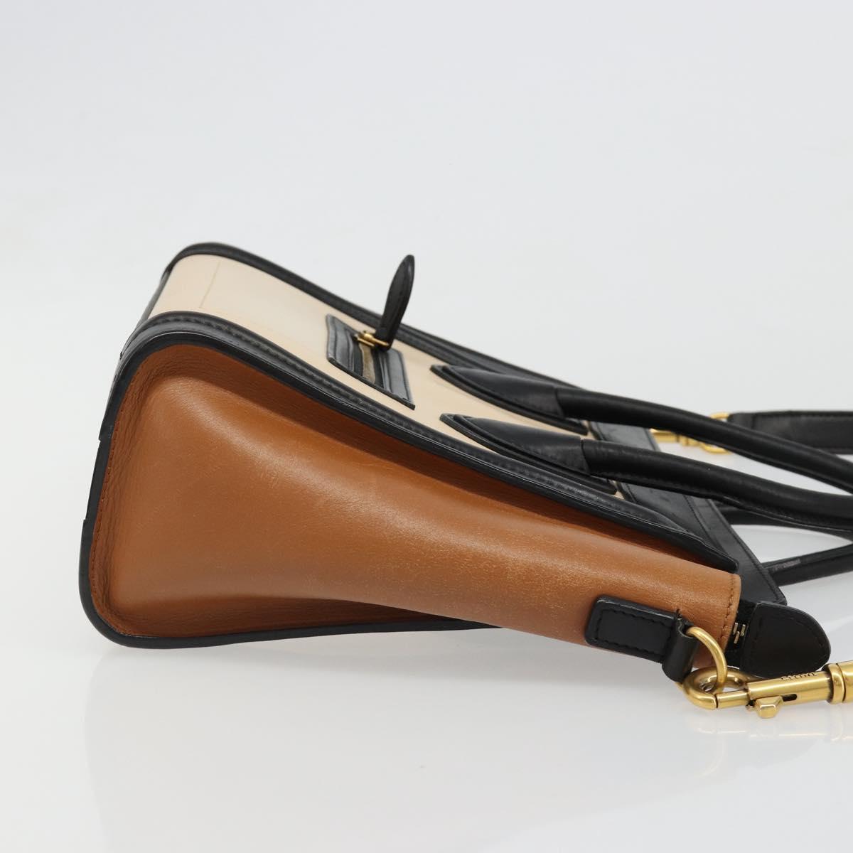CELINE Luggage Nano Micro Mini Hand Bag Leather 2way Beige Gold Auth ka4812V - Jerrillo image 3
