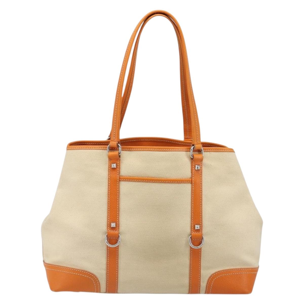 PRADA Tote Bag Canvas Beige Silver Auth ka4818V - Jerrillo image 2