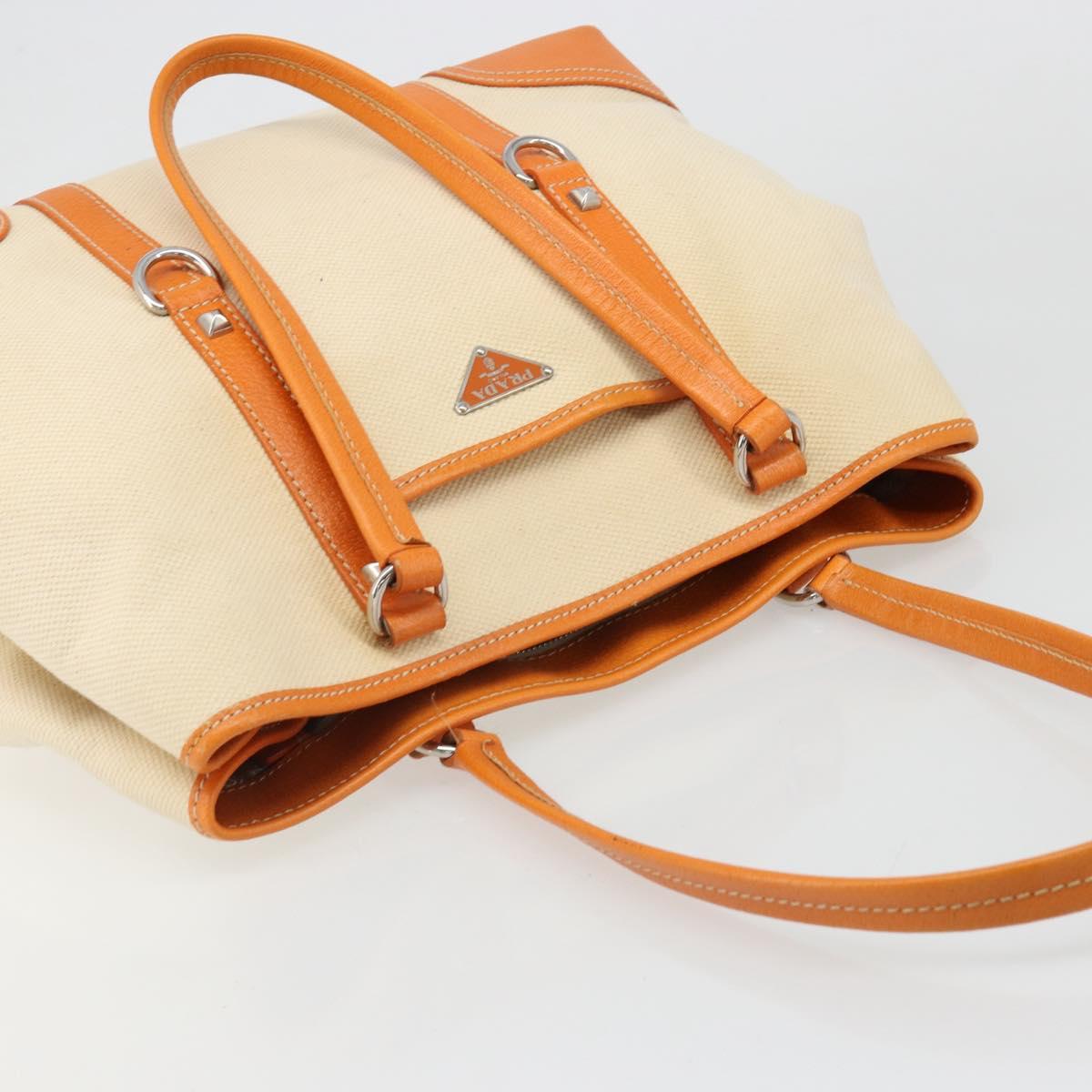 PRADA Tote Bag Canvas Beige Silver Auth ka4818V - Jerrillo image 7