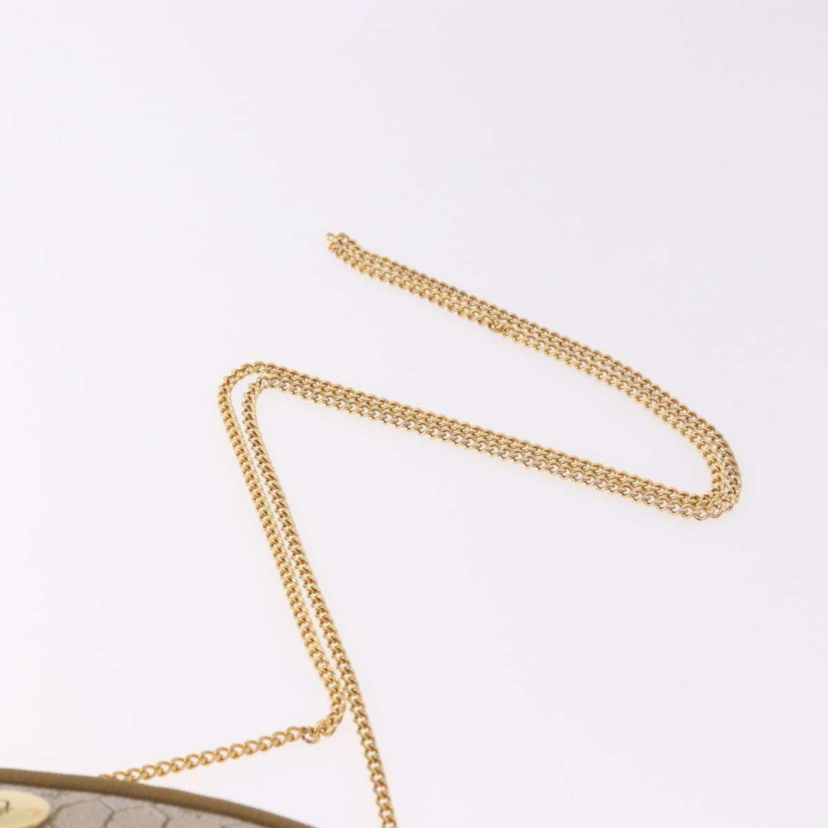 Christian Dior Honeycomb Canvas Chain Shoulder Bag PVC Beige Gold Auth ka4914 - Jerrillo image 8