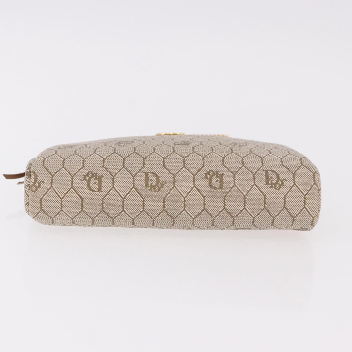 Christian Dior Honeycomb Canvas Chain Shoulder Bag PVC Beige Gold Auth ka4914 - Jerrillo image 5