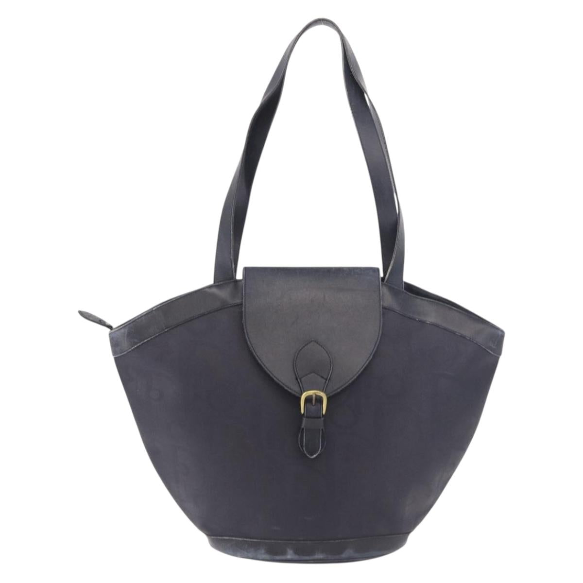 Christian Dior Trotter Canvas Tote Bag Navy Gold Auth ka4935 - Jerrillo image 2