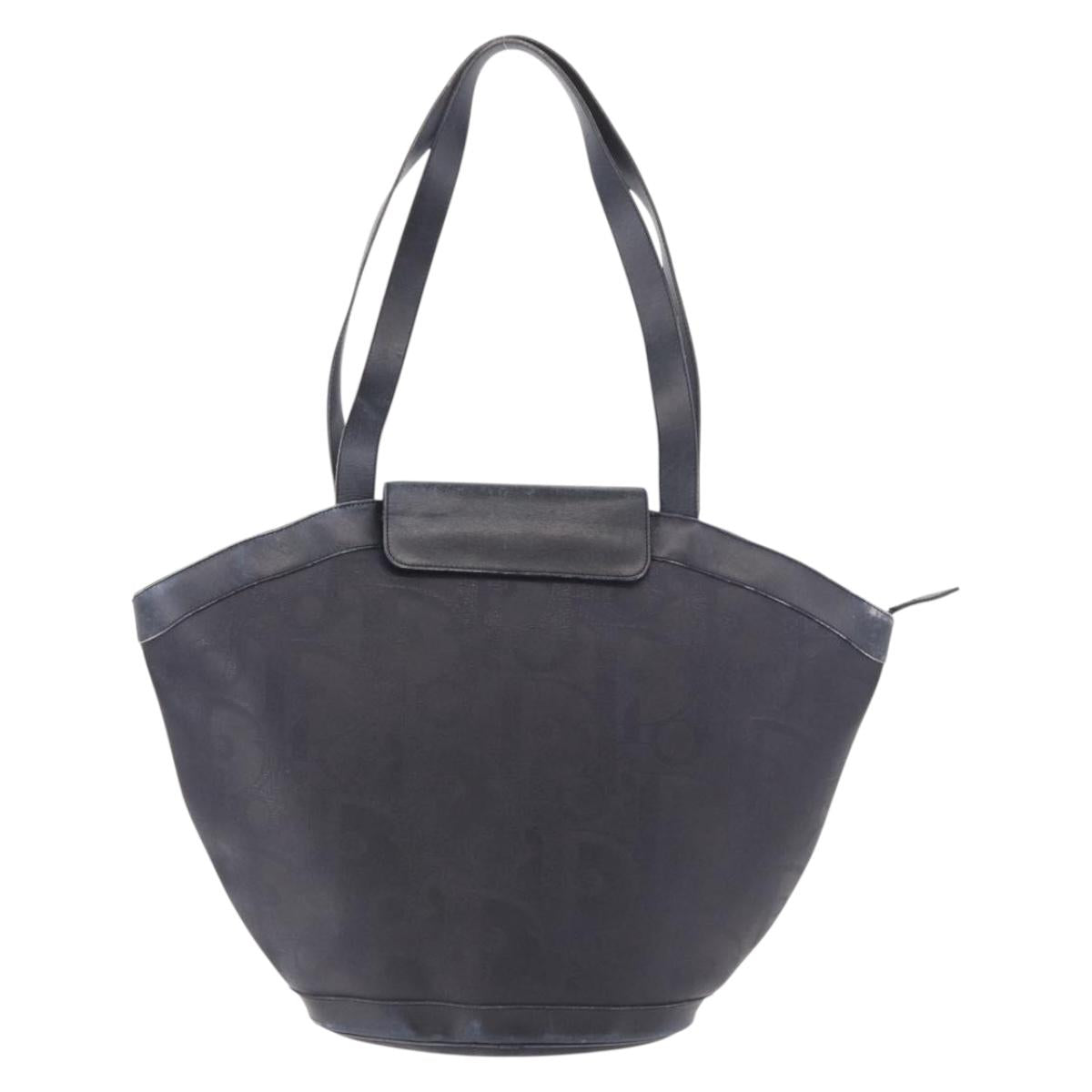Christian Dior Trotter Canvas Tote Bag Navy Gold Auth ka4935 - Jerrillo image 3