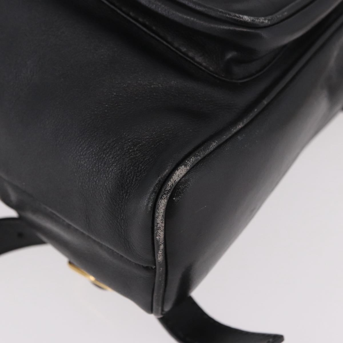 GUCCI Bamboo Backpack Leather Black Gold 003 2034 0030 Auth ka4944 - Jerrillo image 10