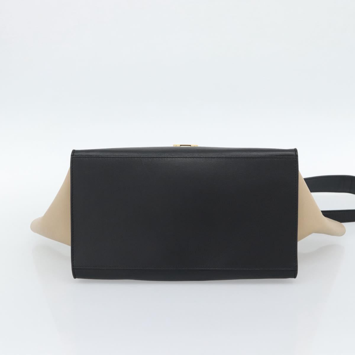 CELINE Trapeze Hand Bag Leather 2way Blue Gold Auth ka4960V - Jerrillo image 5