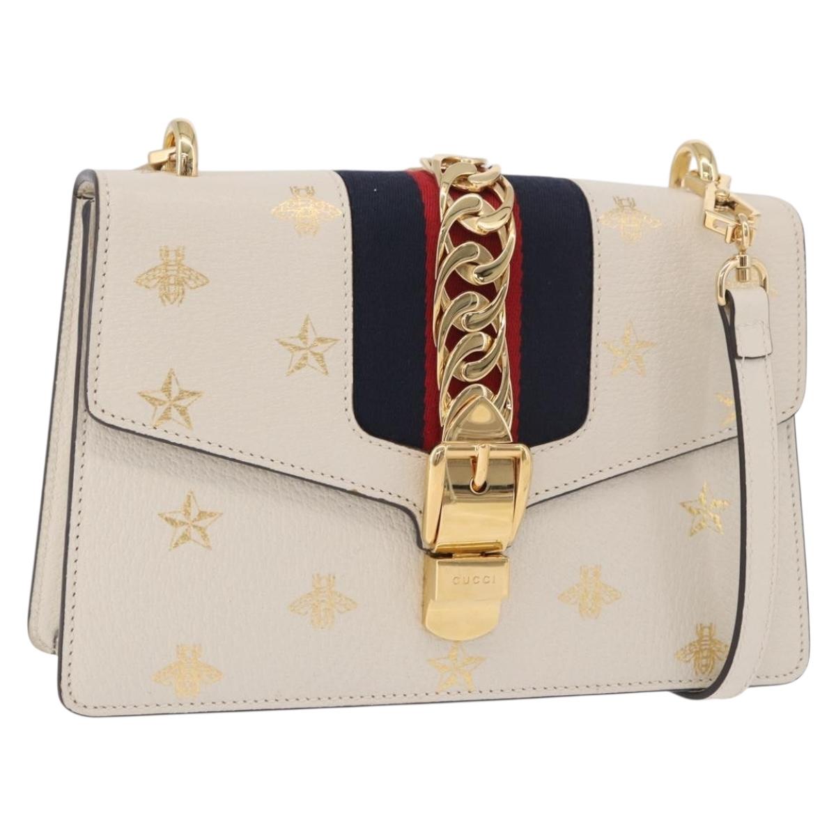 GUCCI Silvi Sherry Line Shoulder Bag Leather Ivory Gold 524405 Auth ka4983M – Jerrillo