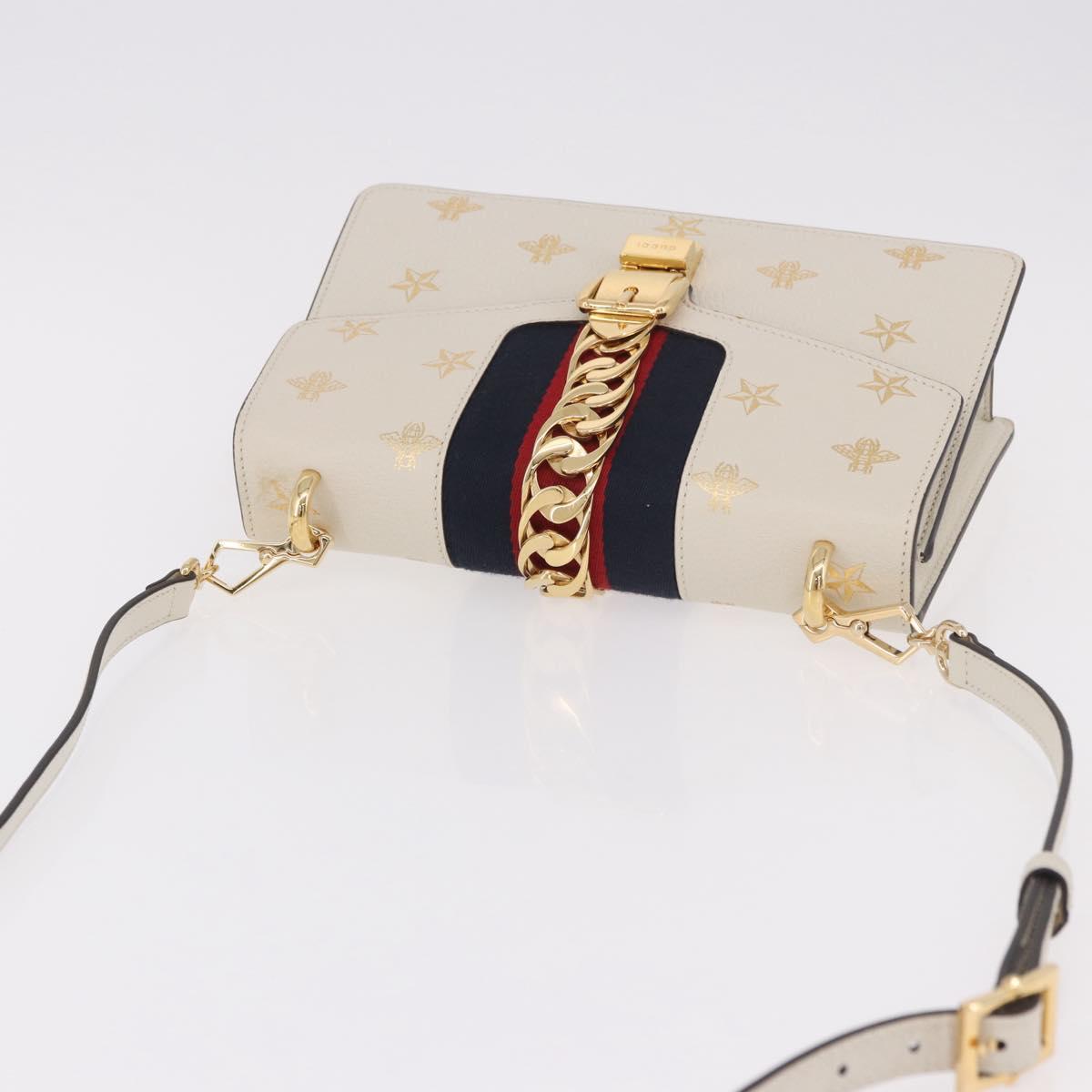 GUCCI Silvi Sherry Line Shoulder Bag Leather Ivory Gold 524405 Auth ka4983M - Jerrillo image 6
