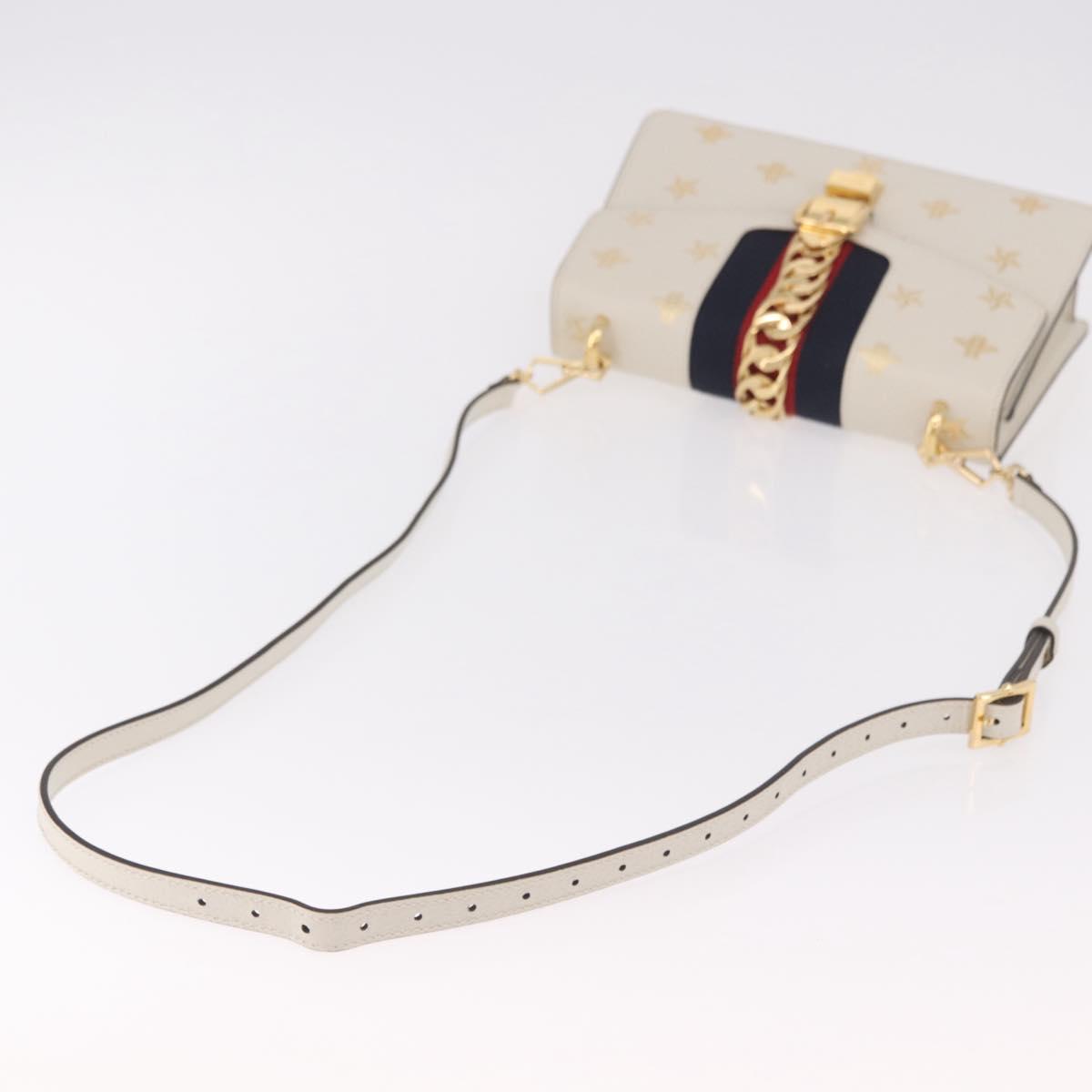 GUCCI Silvi Sherry Line Shoulder Bag Leather Ivory Gold 524405 Auth ka4983M - Jerrillo image 7