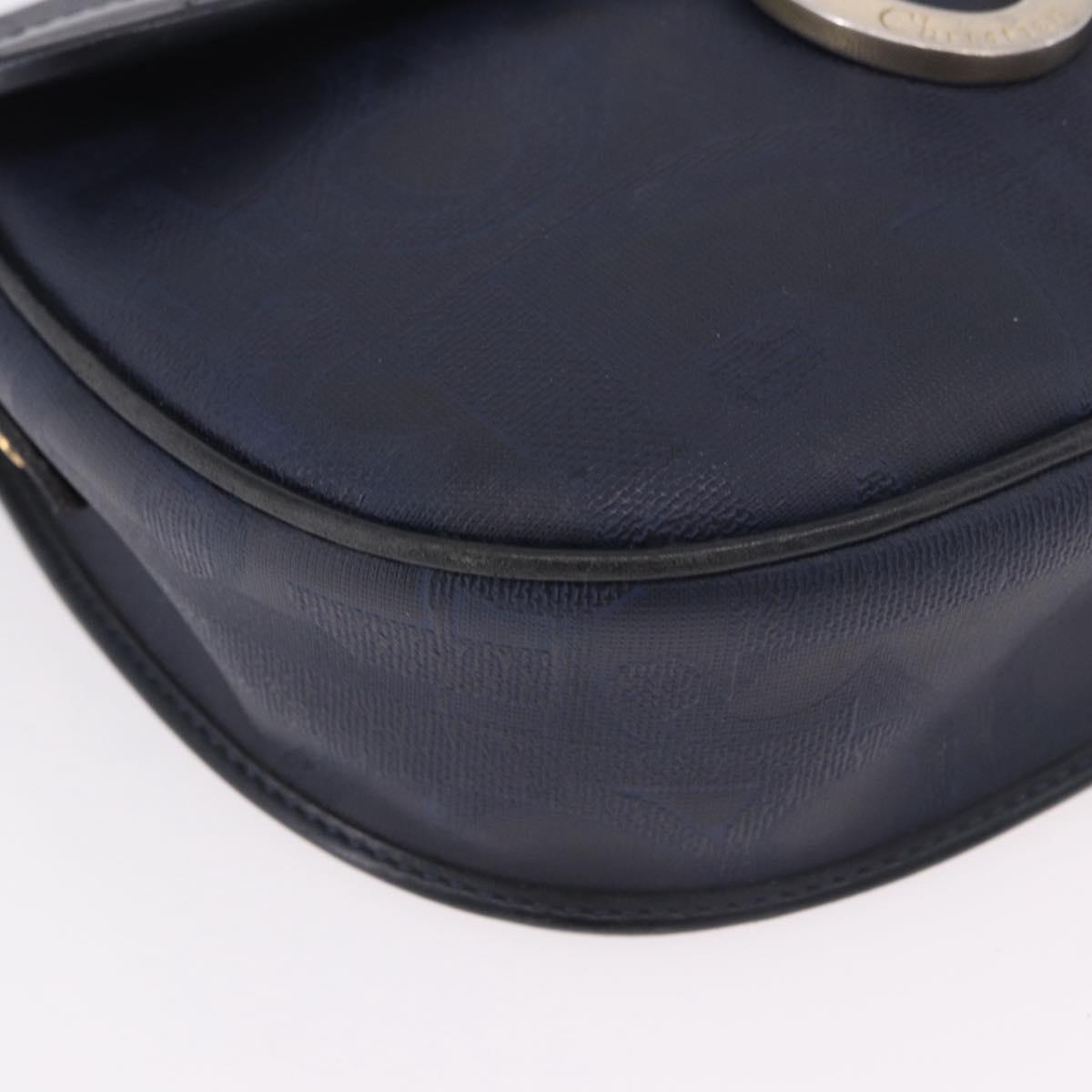 Christian Dior Trotter Canvas Shoulder Bag PVC Navy Gold Auth ka5068 - Jerrillo image 10