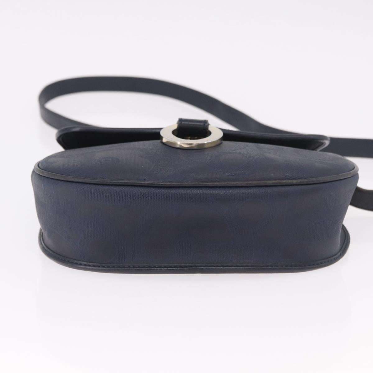 Christian Dior Trotter Canvas Shoulder Bag PVC Navy Gold Auth ka5068 - Jerrillo image 9